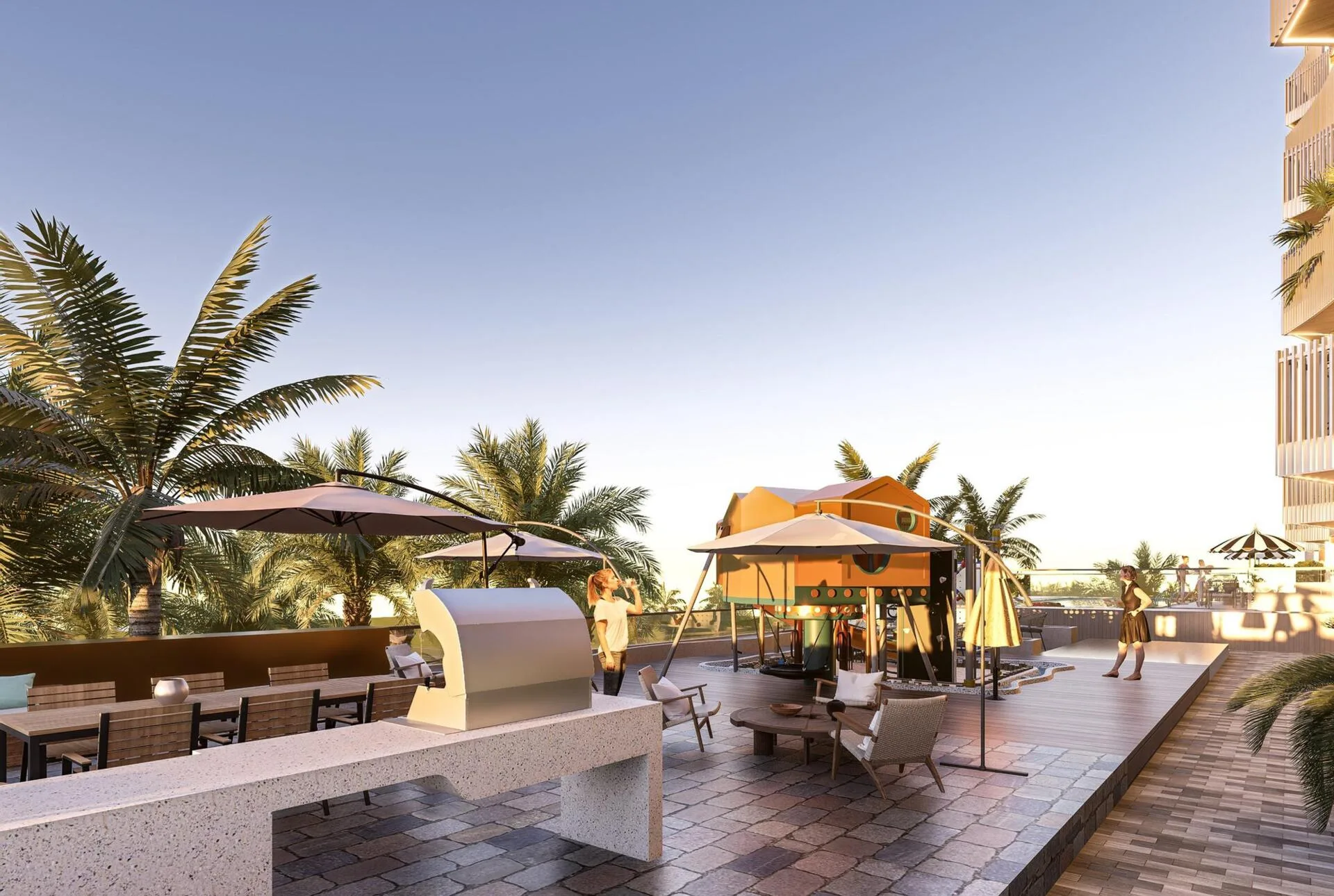 Зона барбекю и детская площадка Nautis Residences