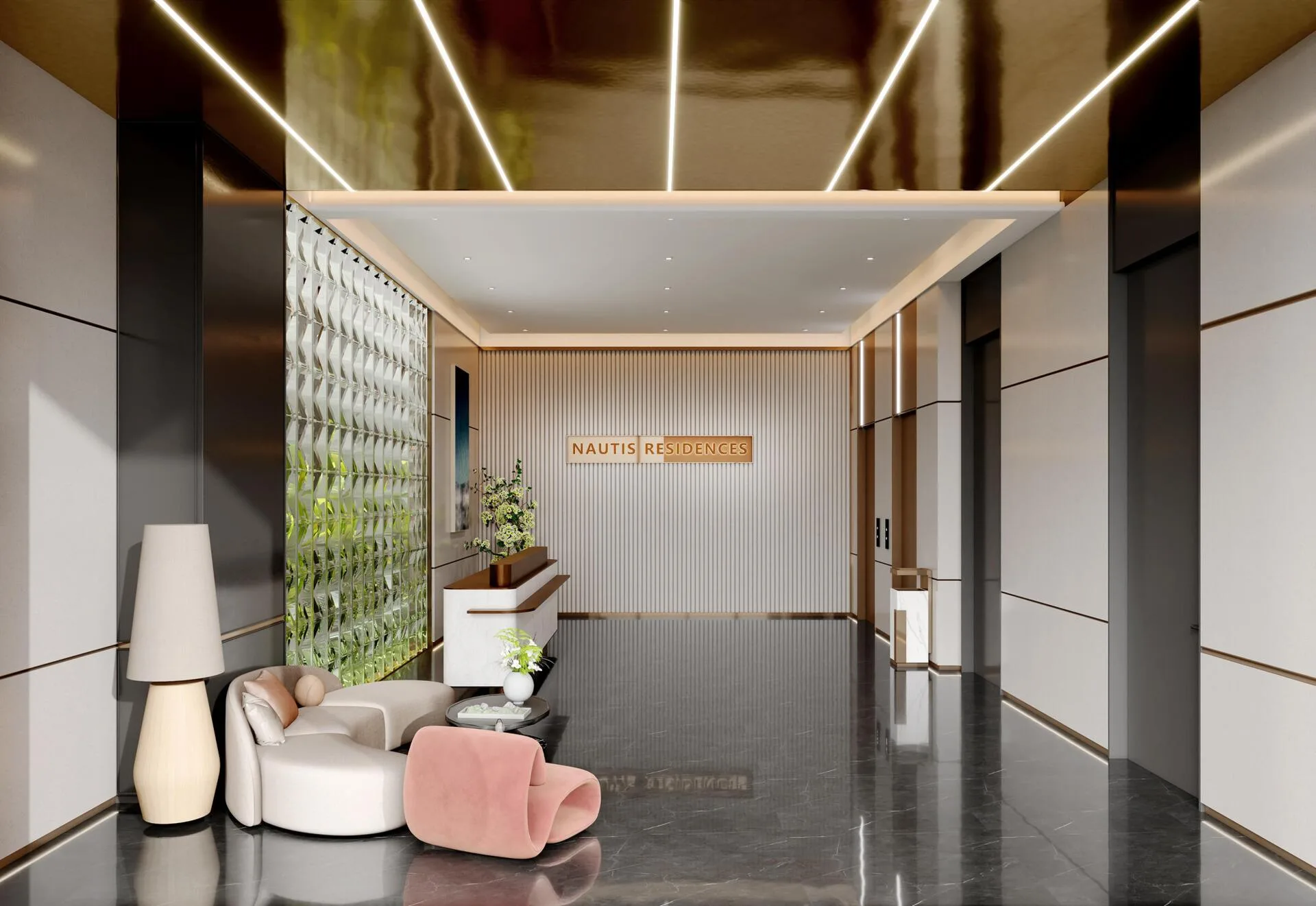 Лобби Nautis Residences вглубь