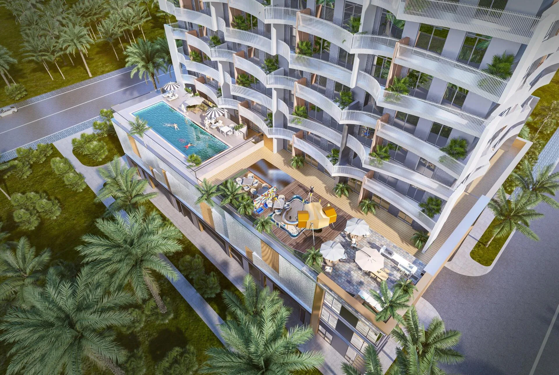 Зона отдыха у бассейна Nautis Residences