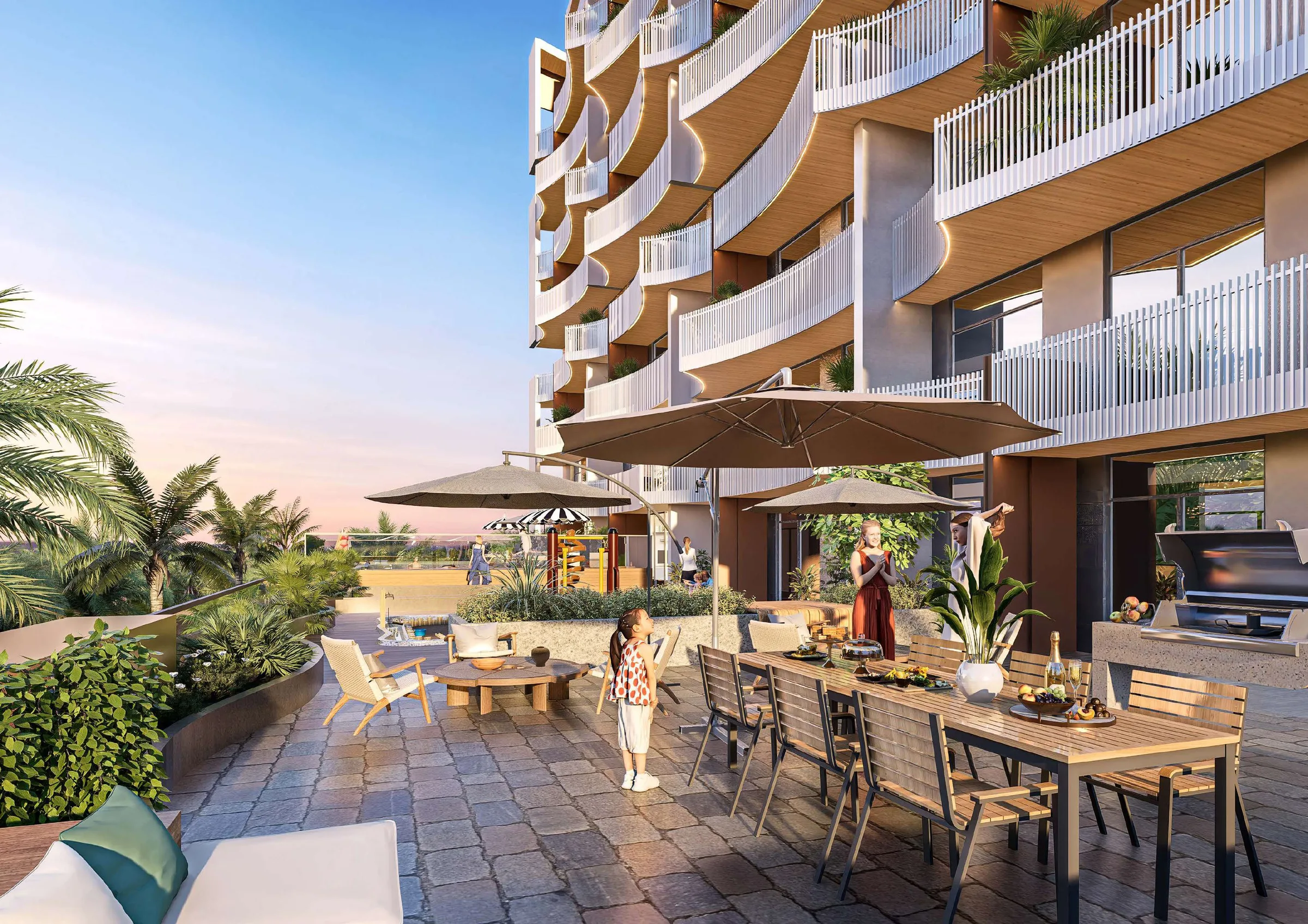 Терраса для ужинов в Nautis Residences