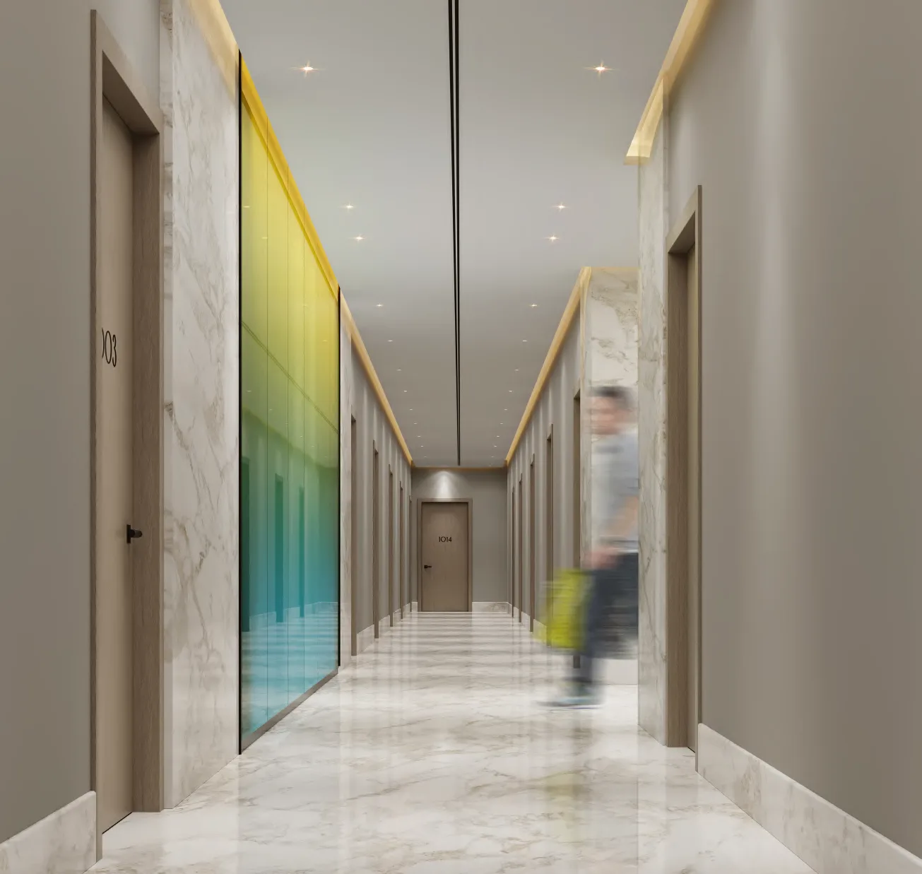 Коридор жилого этажа Neva Residences