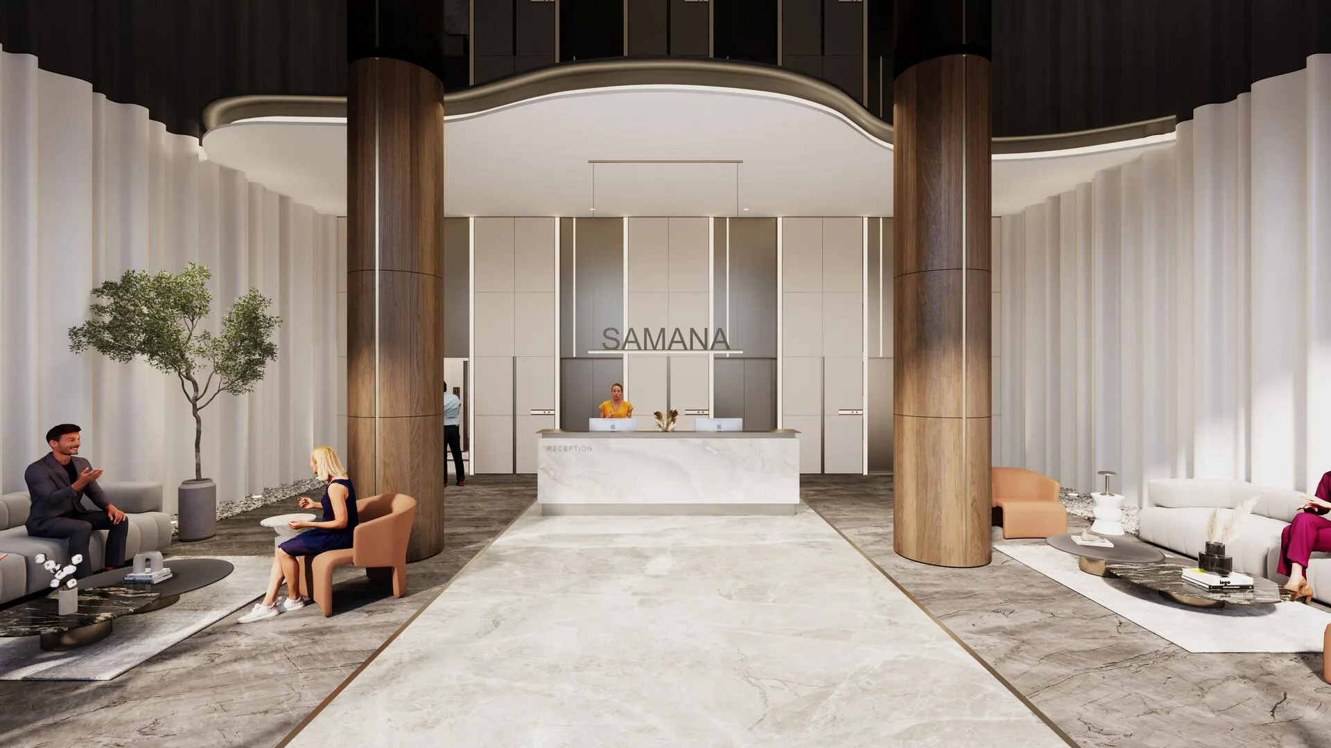 Стойка приёма гостей в вестибюле SAMANA Ocean Pearl
