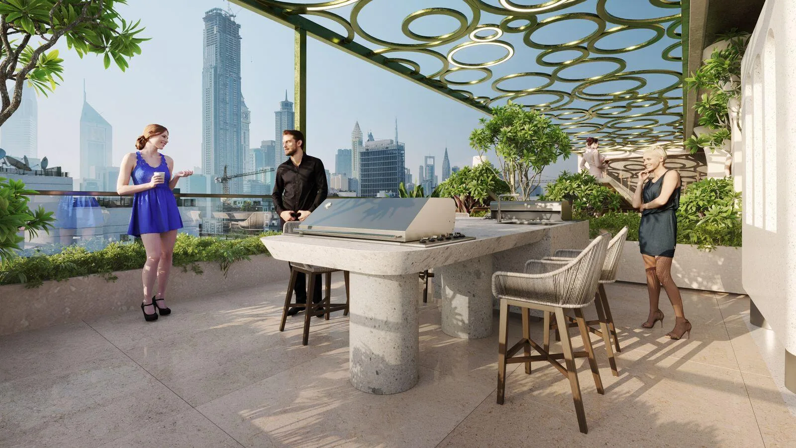 Зона барбекю на крыше Olivia Gardens Residence