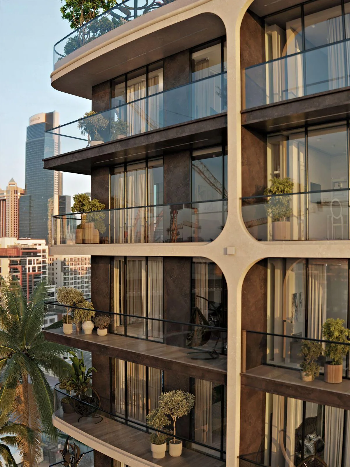 Olivia Gardens Residence на фоне небоскрёбов Дубая