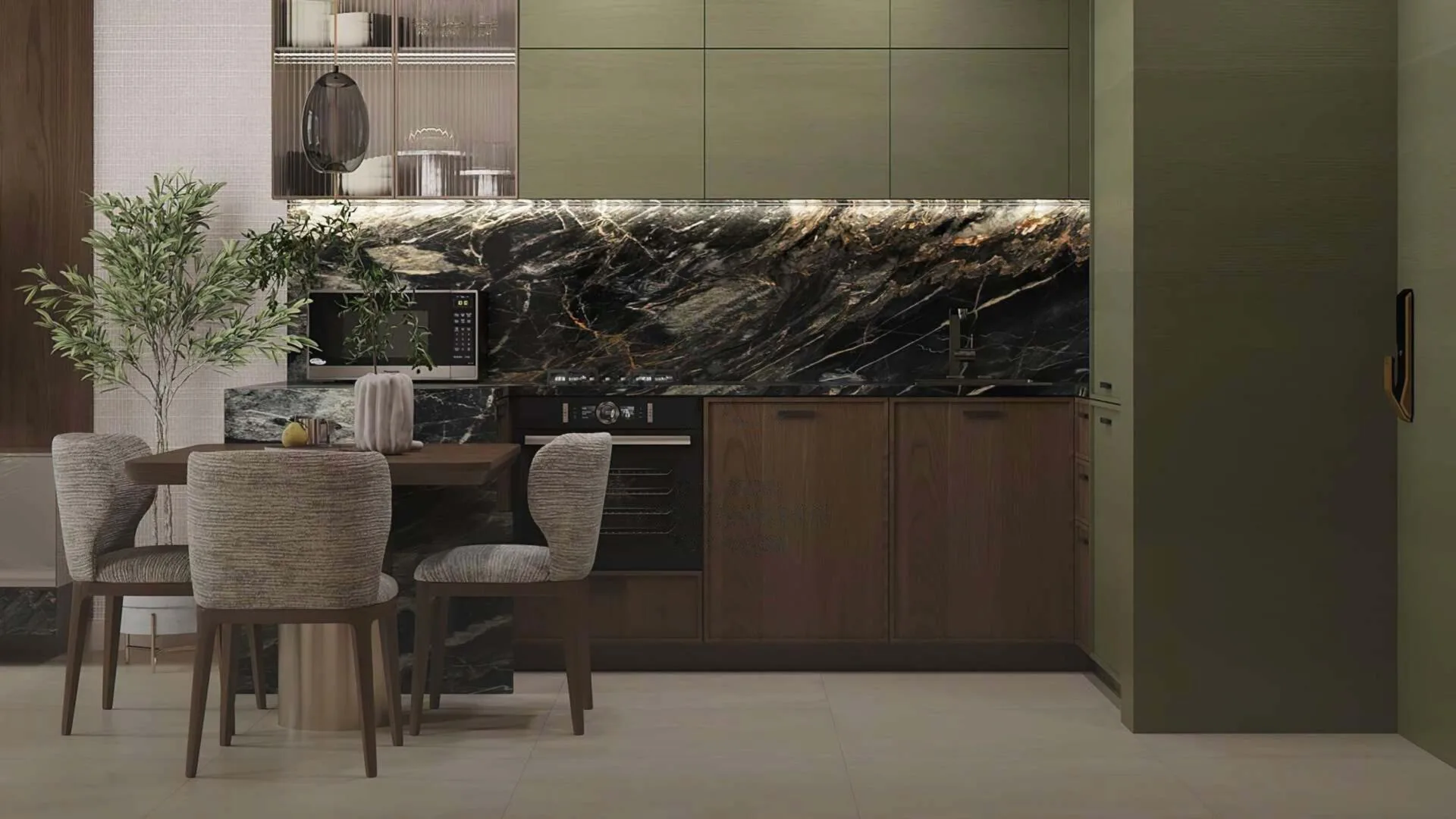 Кухня со столовой в квартире Olivia Gardens Residence