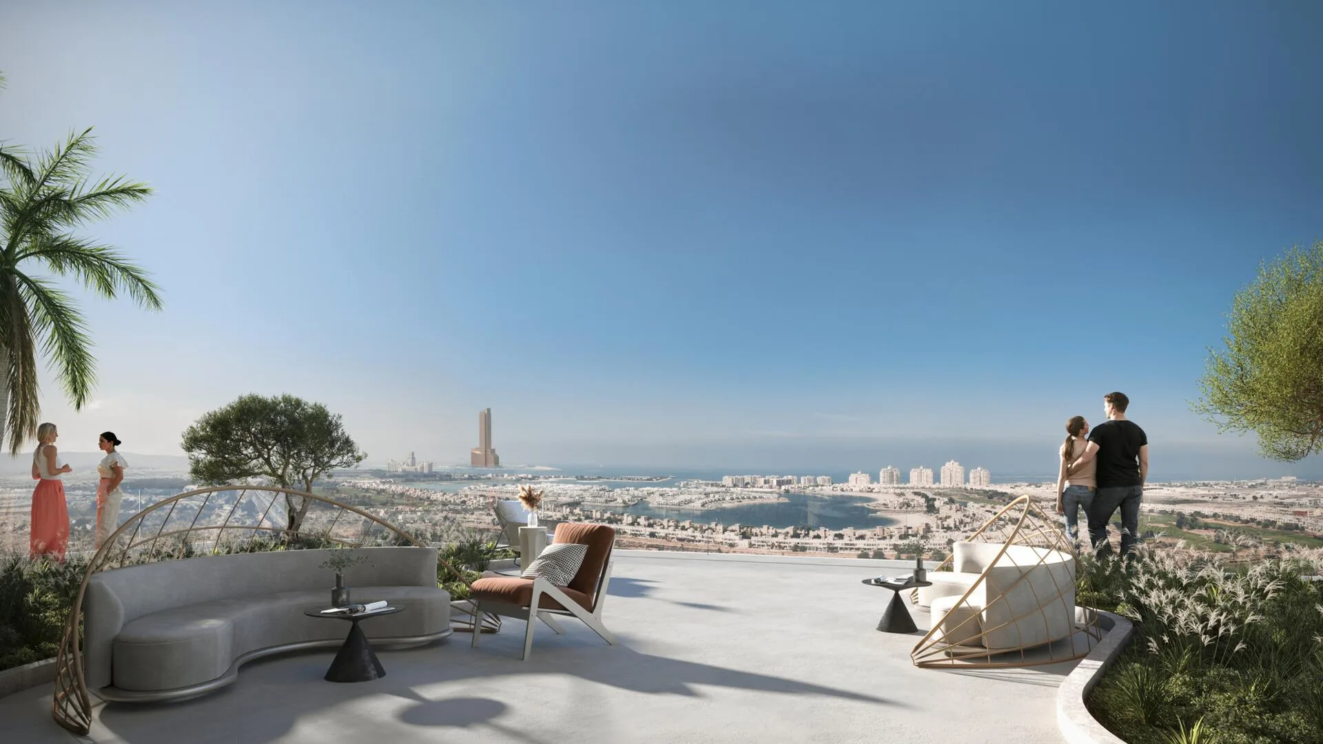 Sky Garden в One Central с видом на побережье