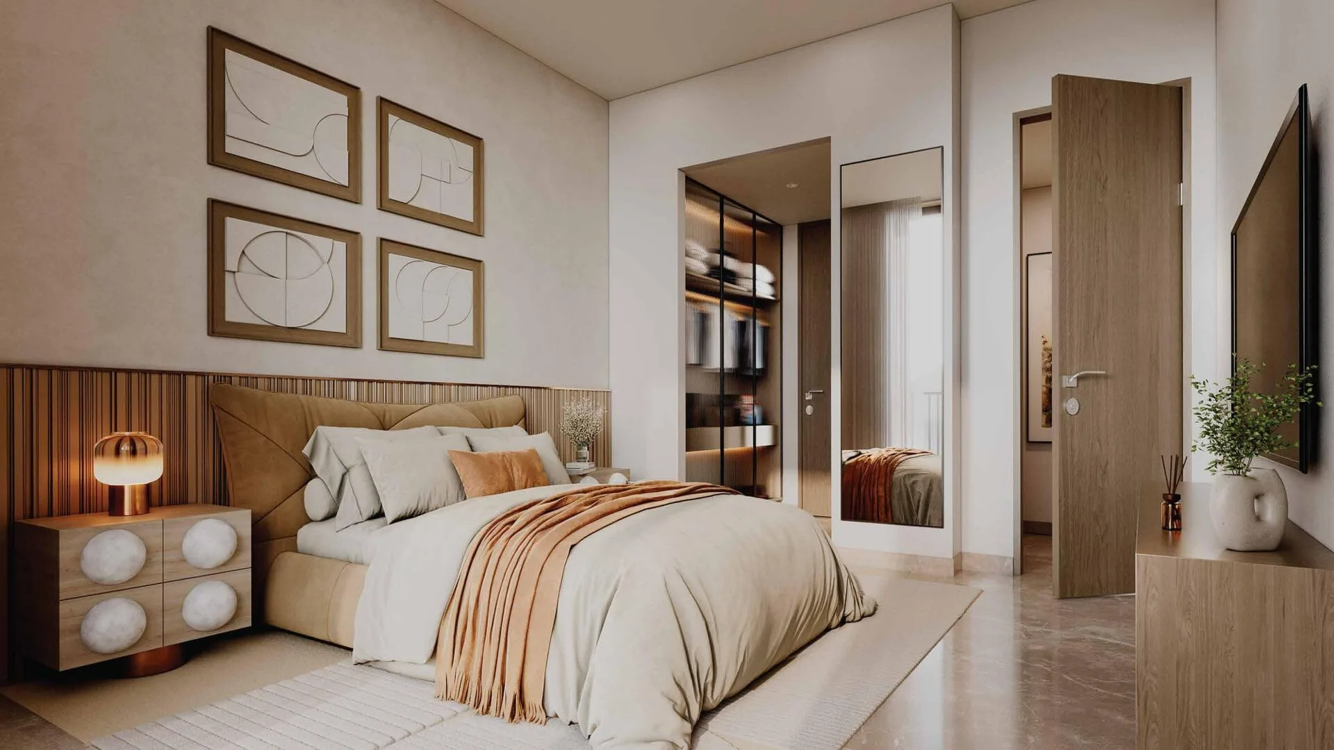 Спальня в квартире Palace Residences Al Mamsha