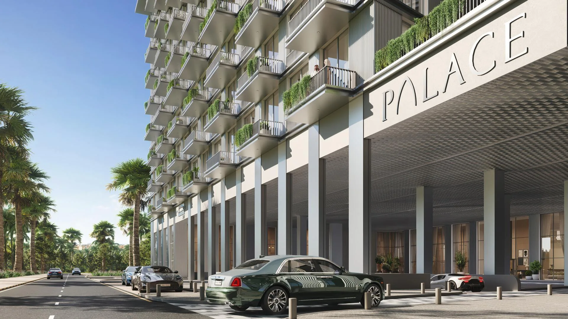 Въезд к Palace Residences Al Mamsha с улицы
