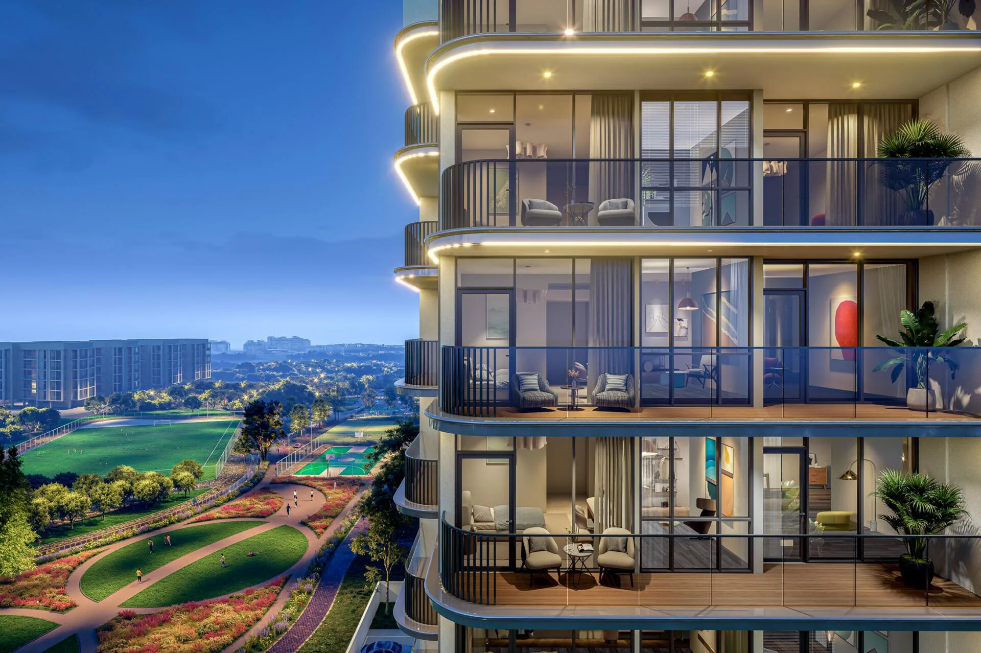 Балконы Parkgreen Residences над зеленью парка