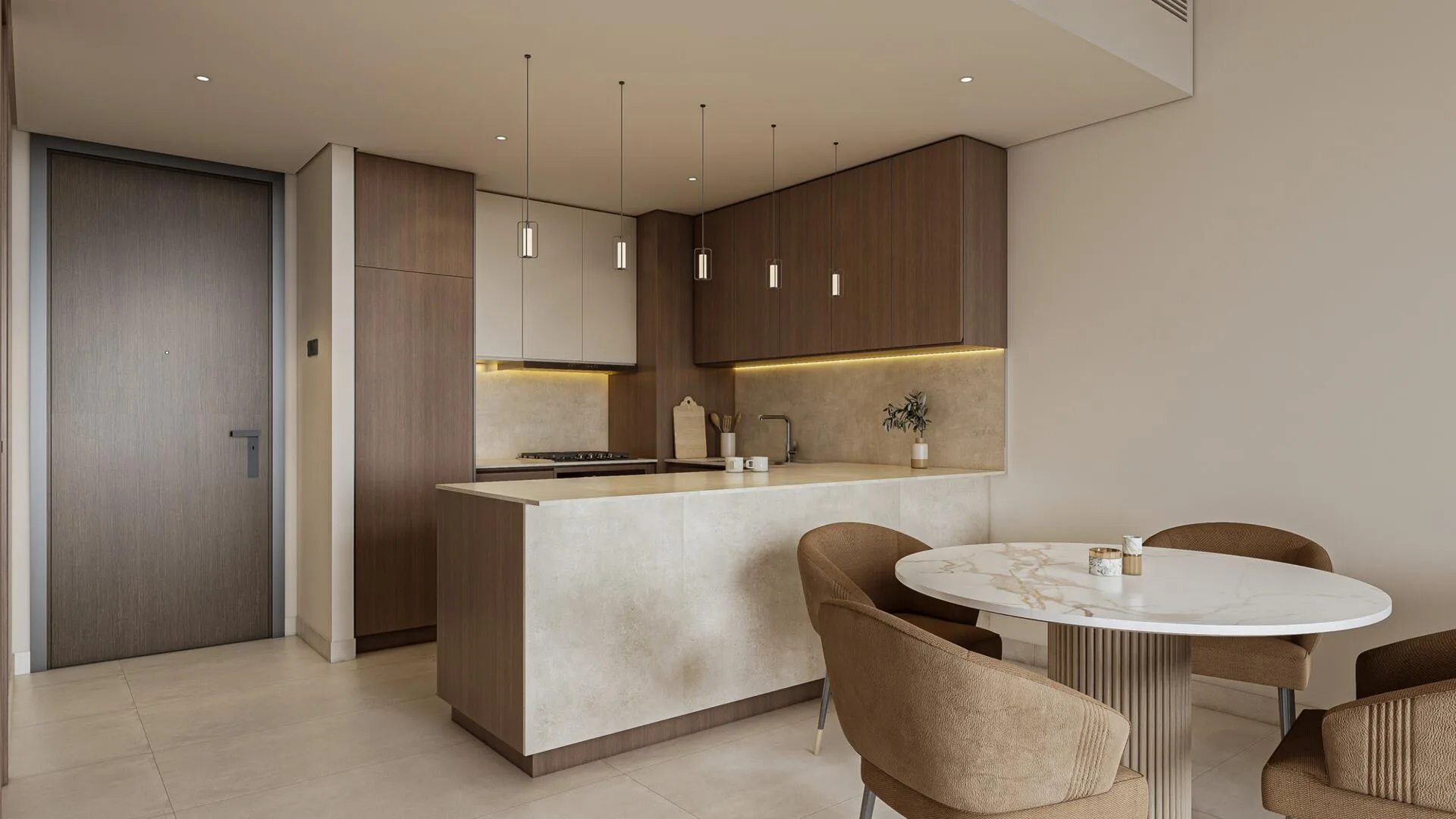 Кухня и столовая в квартире Parkgreen Residences