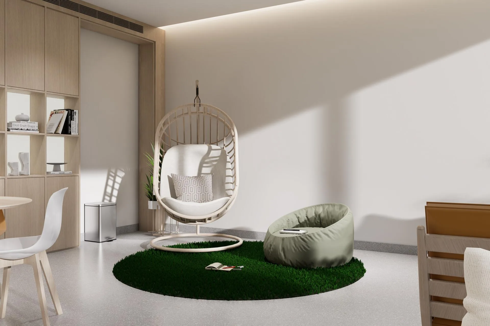 Зона отдыха с подвесными креслами в Parkgreen Residences