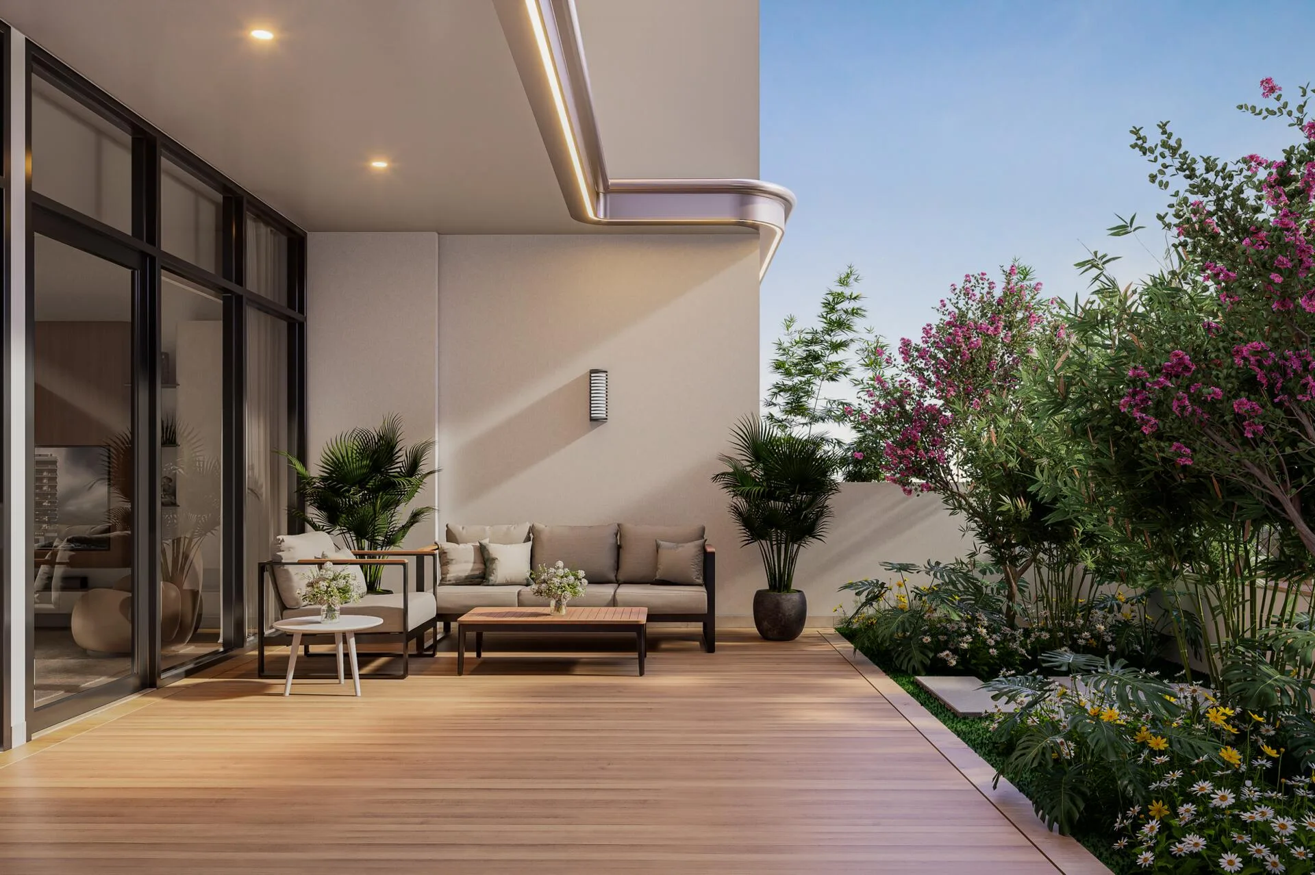Терраса с садом в Parkgreen Residences