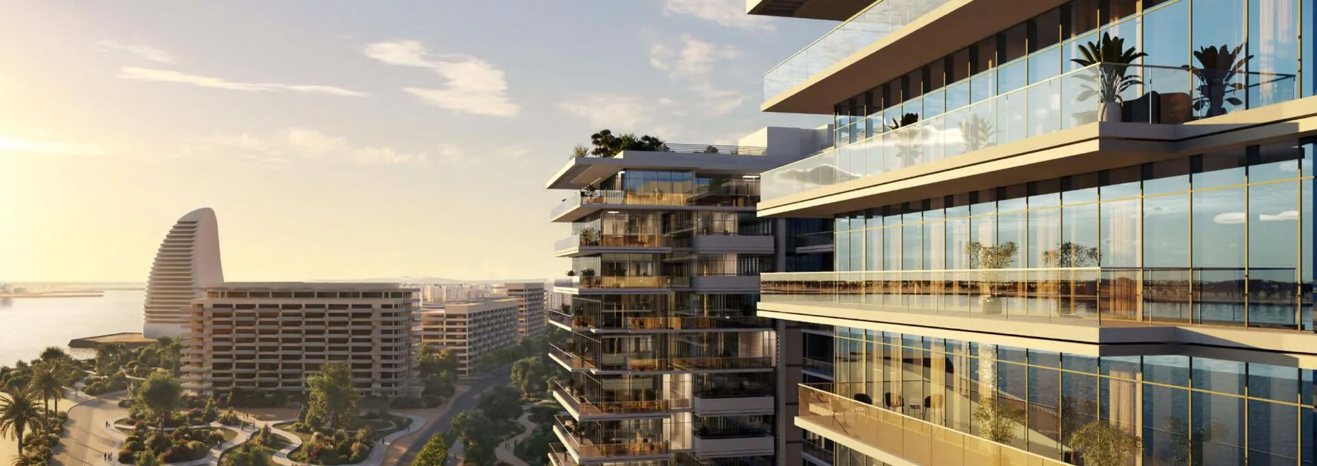 Вид с балкона Pearl Beach View на залив и Аль-Раху