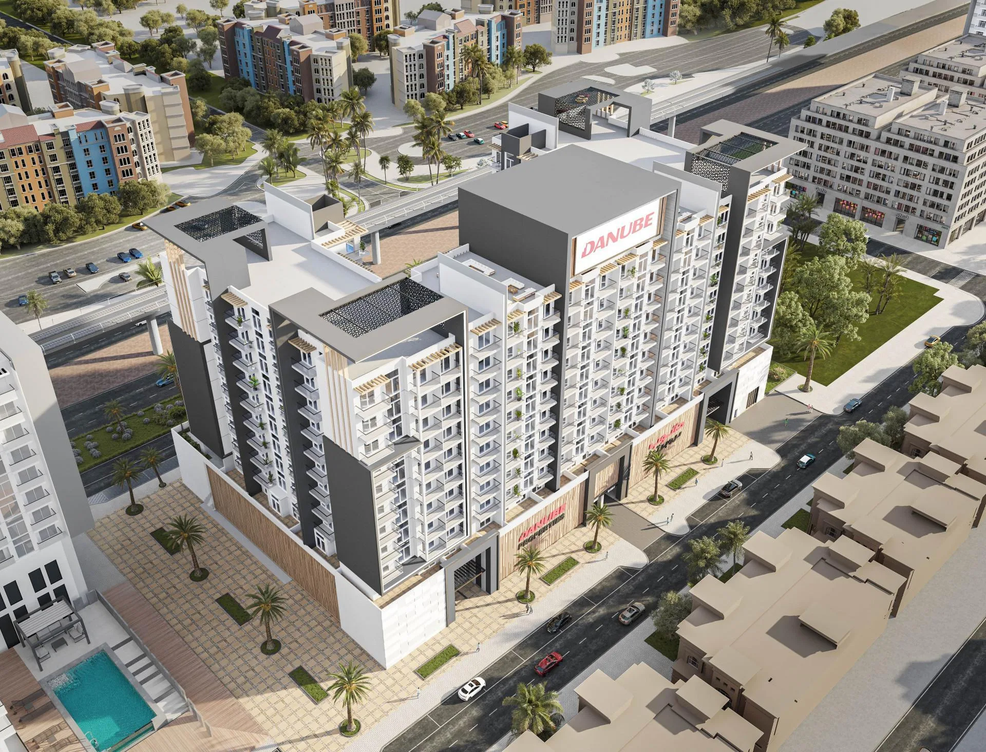 Pearlz среди вилл и жилых домов Аль-Фурджана