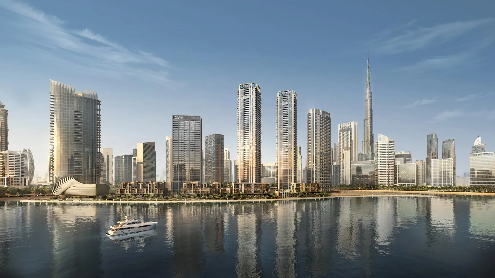 Панорама Peninsula Four и Дубая с воды