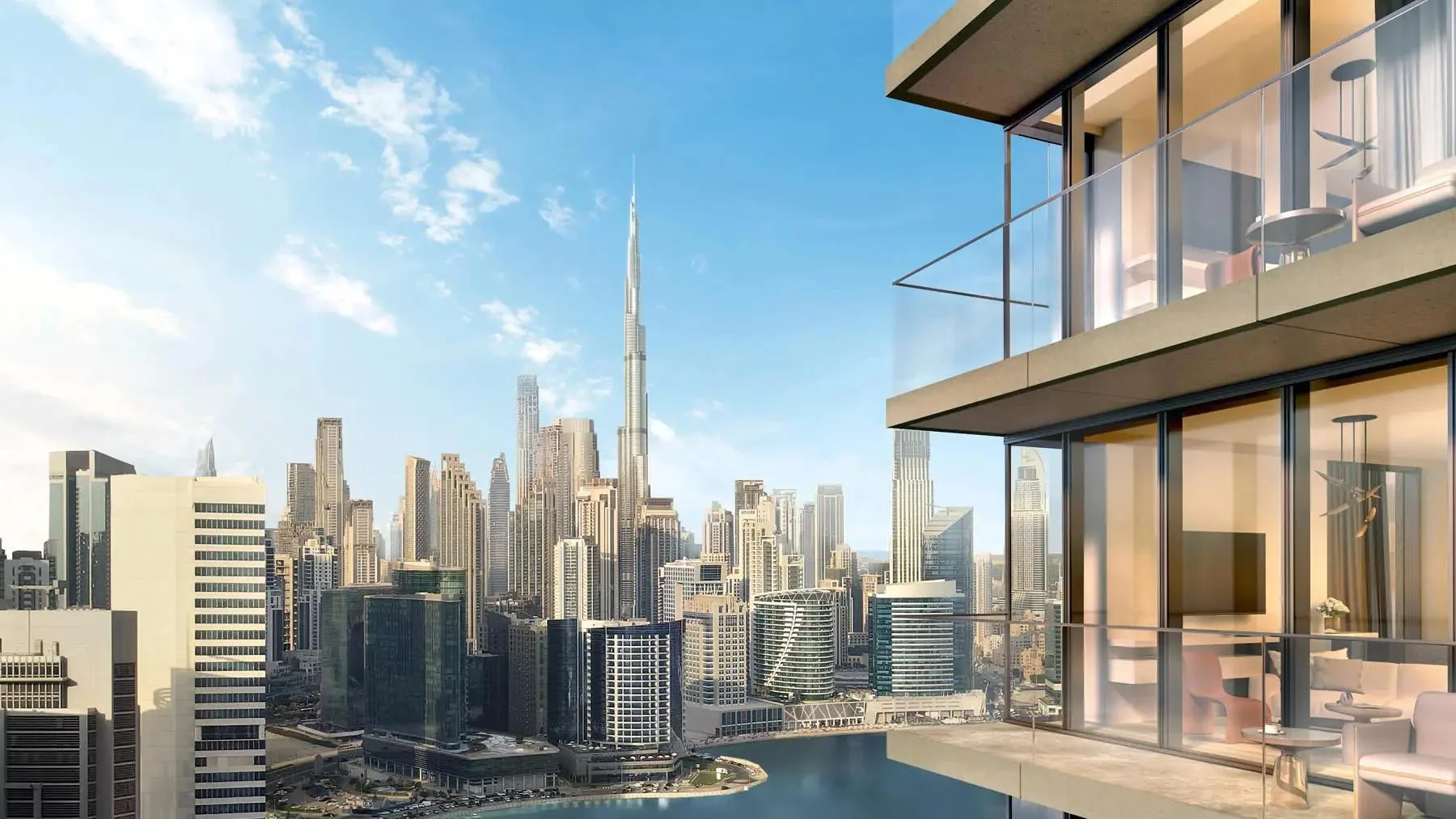 Вид из квартиры Peninsula Four на Burj Khalifa