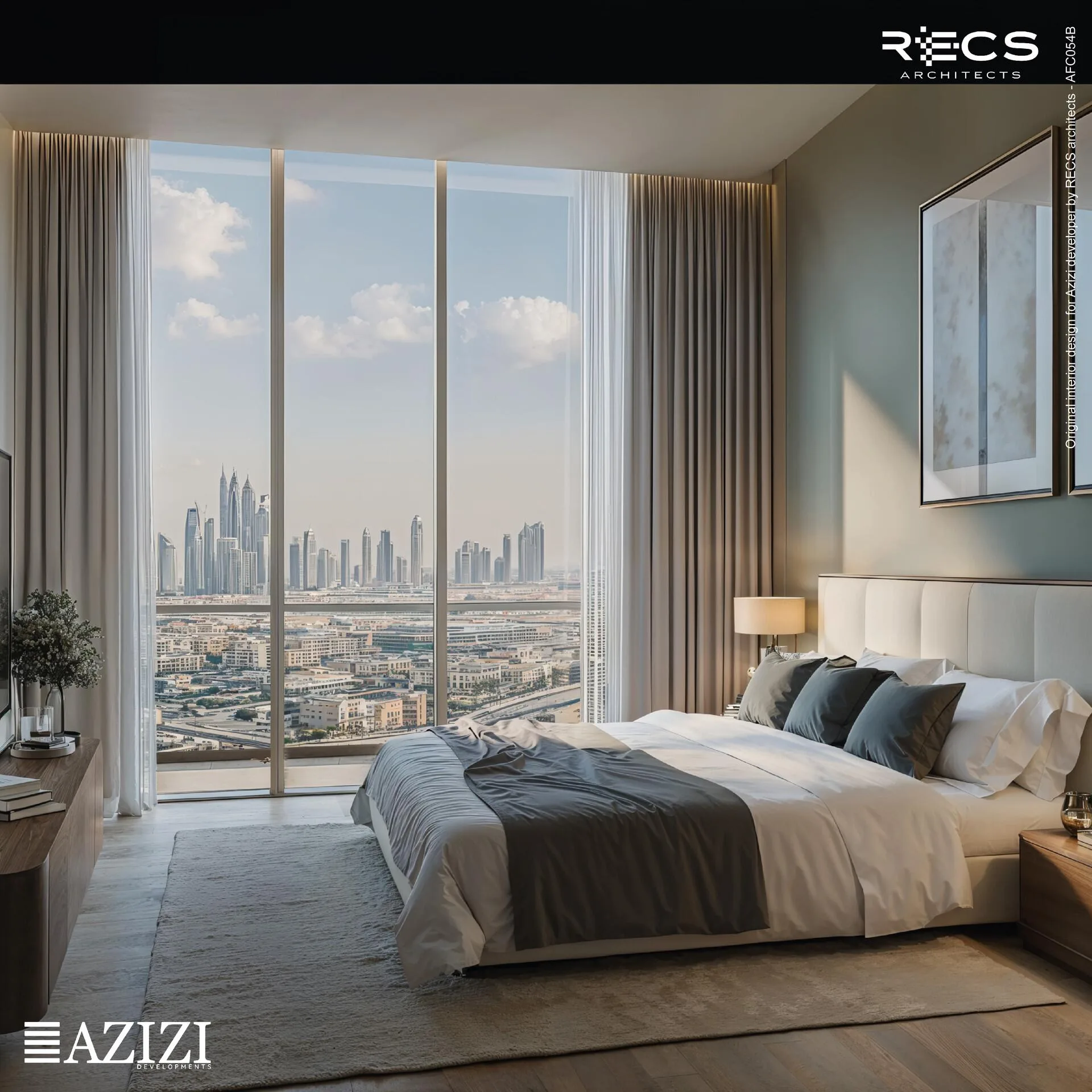 Спальня: пример интерьера от Azizi Developments