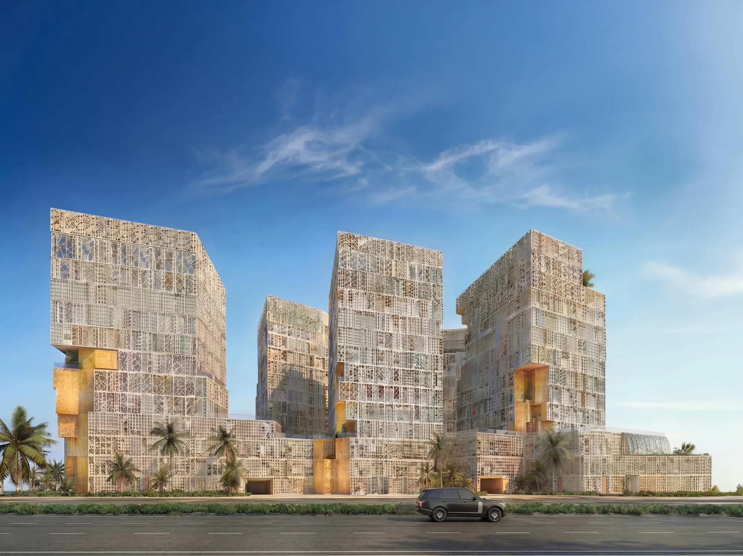 Башни Richmond District на фоне неба