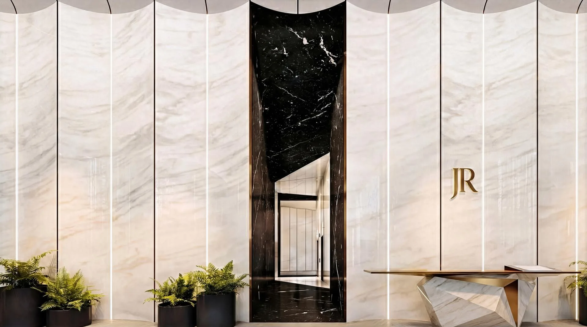 Визуализация: стойка консьержа в лобби Richmond Residences