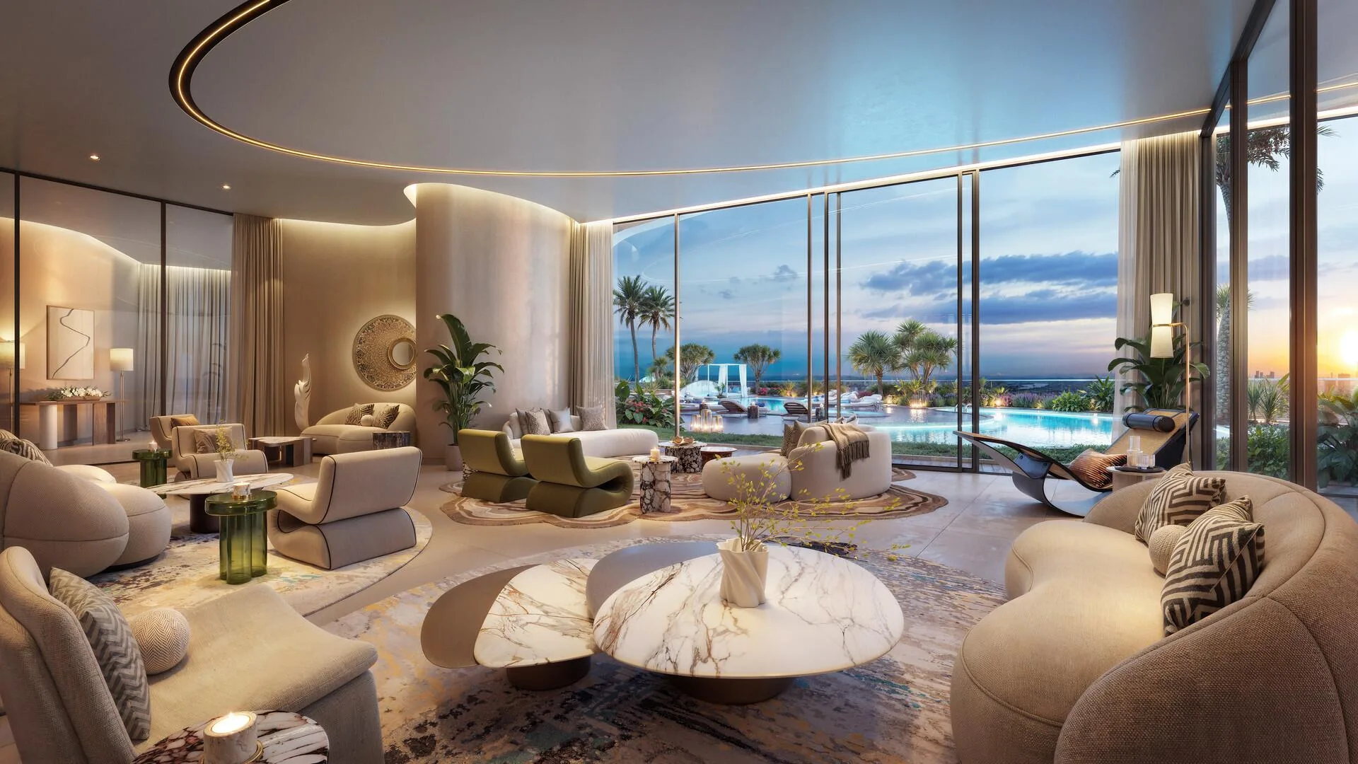 Семейная гостиная Family Lounge с выходом к бассейну подиума
