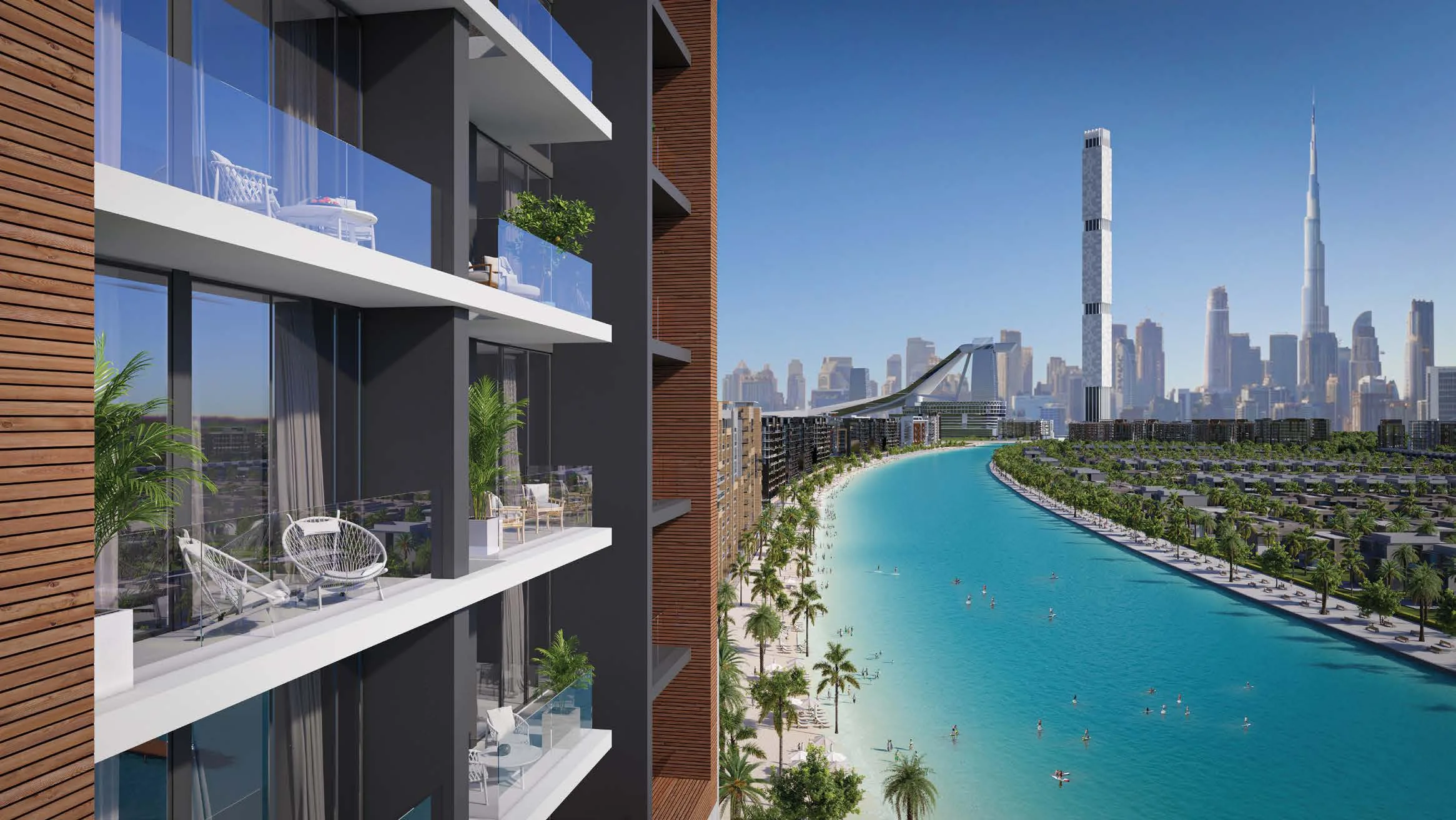 Балконы Riviera Beachfront над лагуной с пляжами