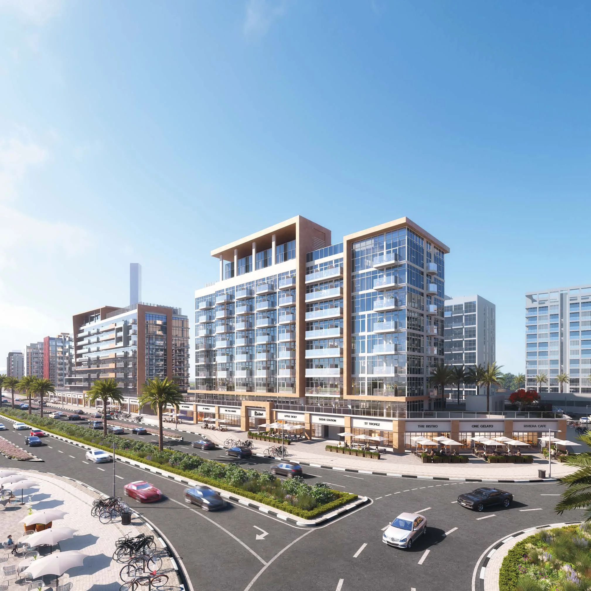 Дом квартала Riviera с кафе и магазинами на первом этаже