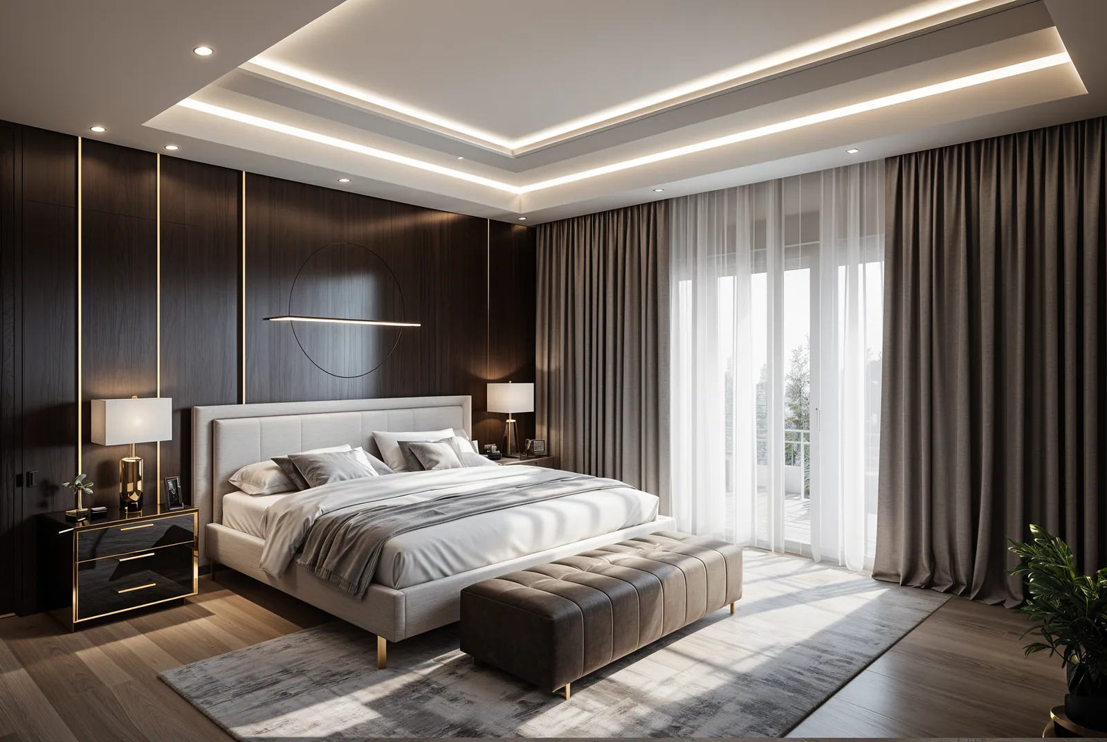 Визуализация: спальня в квартире Rockhill Tower