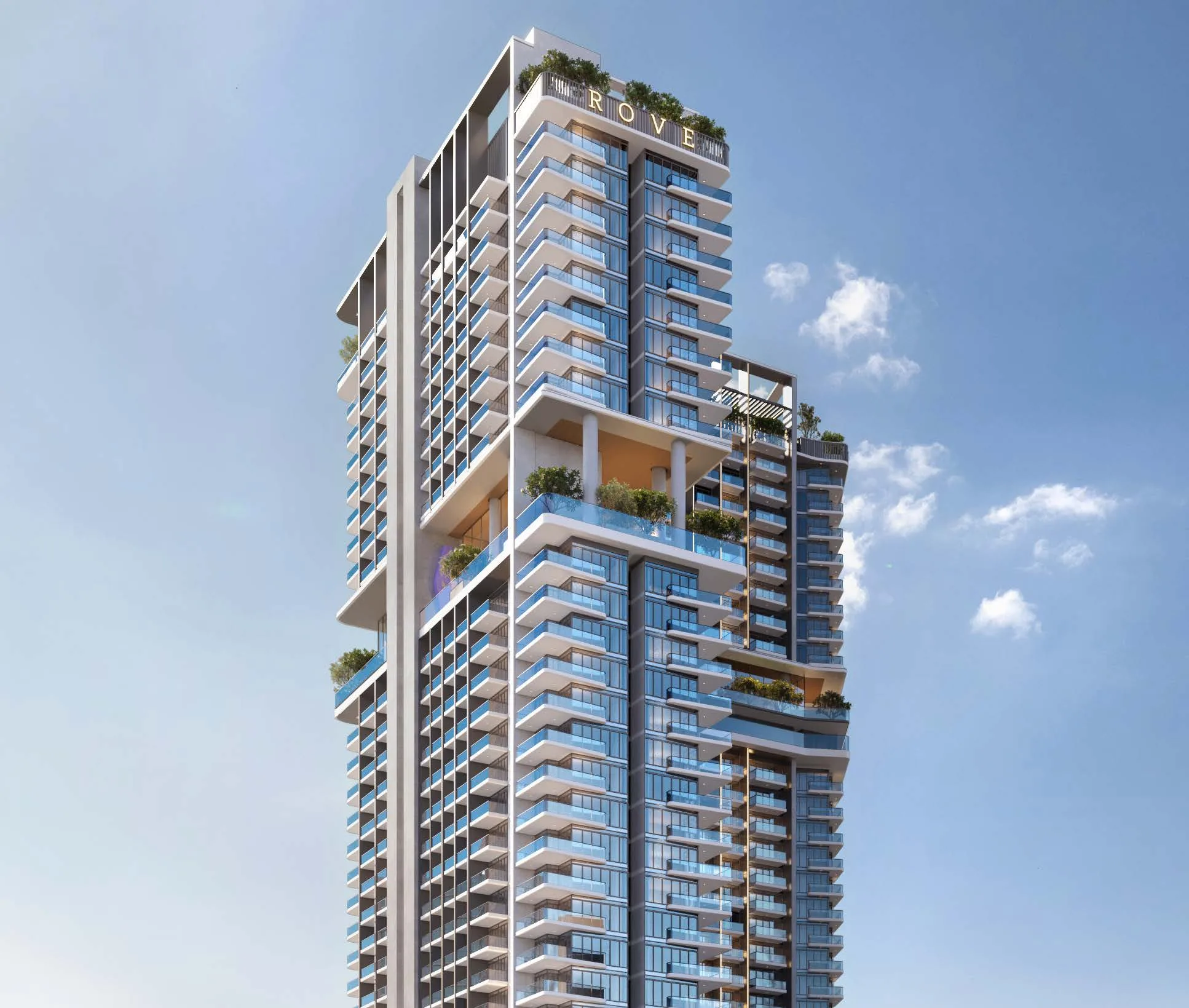 Башня Rove Home Marasi Drive на фоне неба