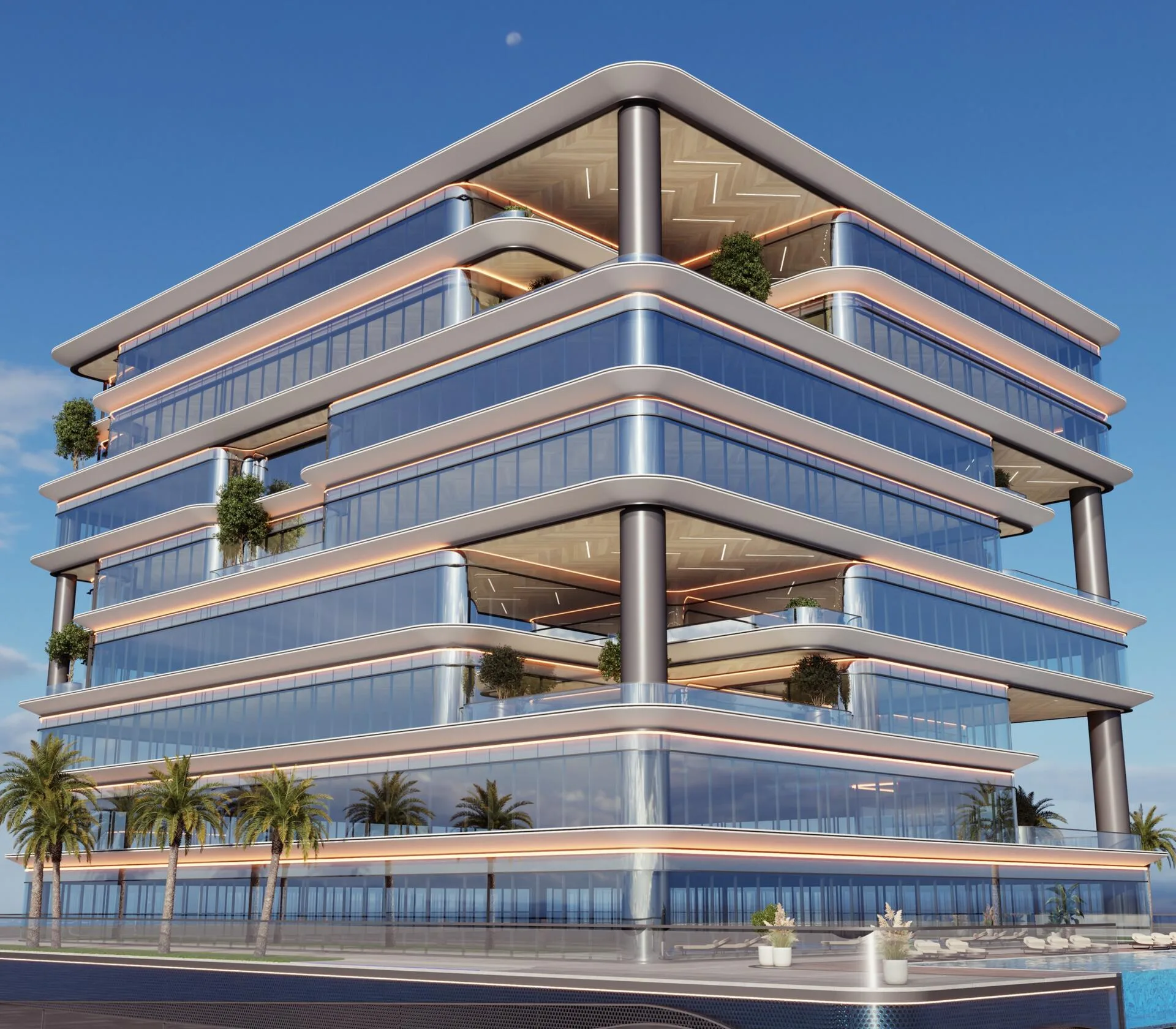 Стеклянные этажи Samana Business Park под открытым небом