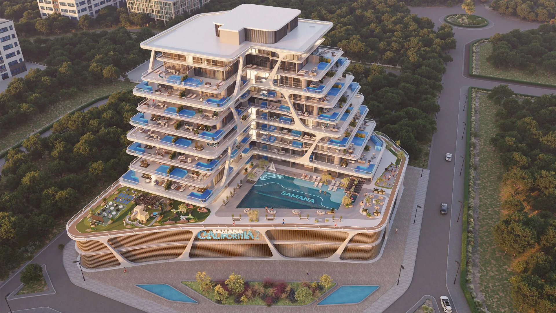 Samana California 2 сверху на закате