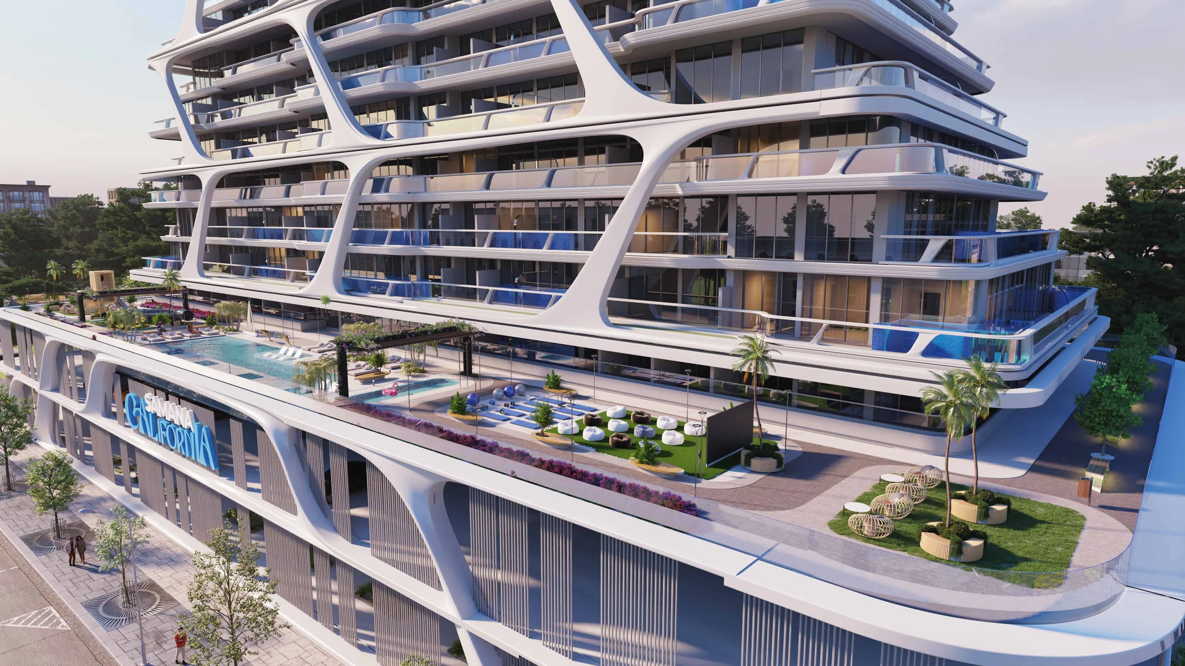 Бассейн и зелёные зоны отдыха Samana California