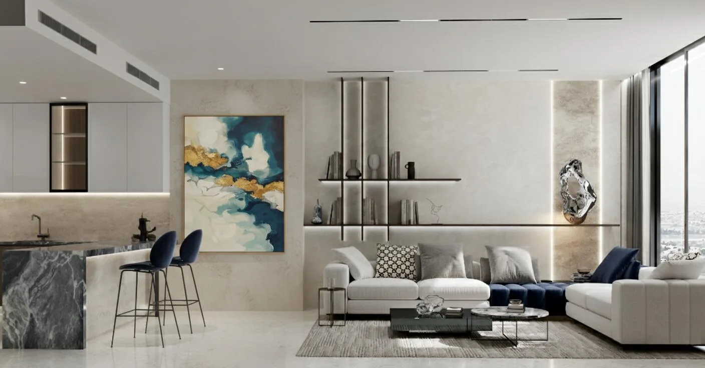 Гостиная с кухней в квартире Samana Hills South 3