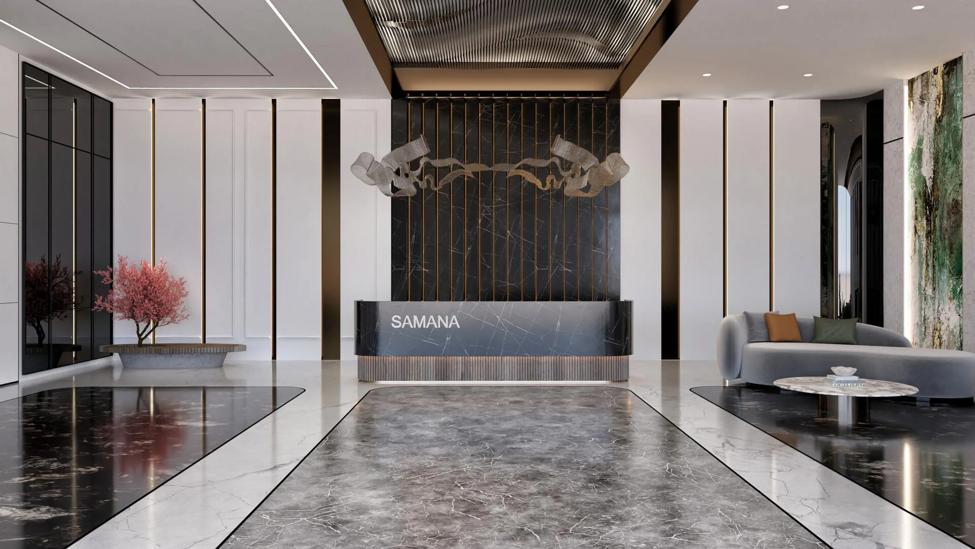 Стойка ресепшн в лобби Samana Ibiza