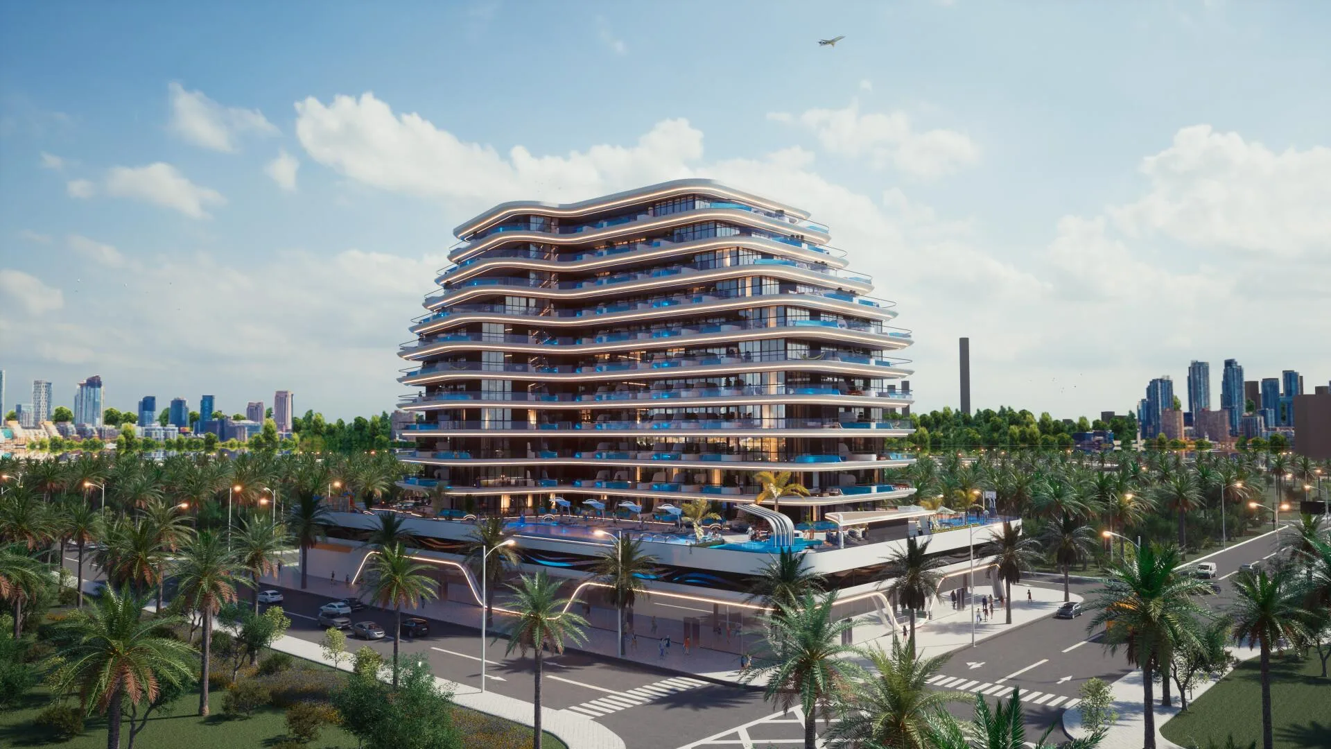 Samana Portofino среди пальм Dubai Production City