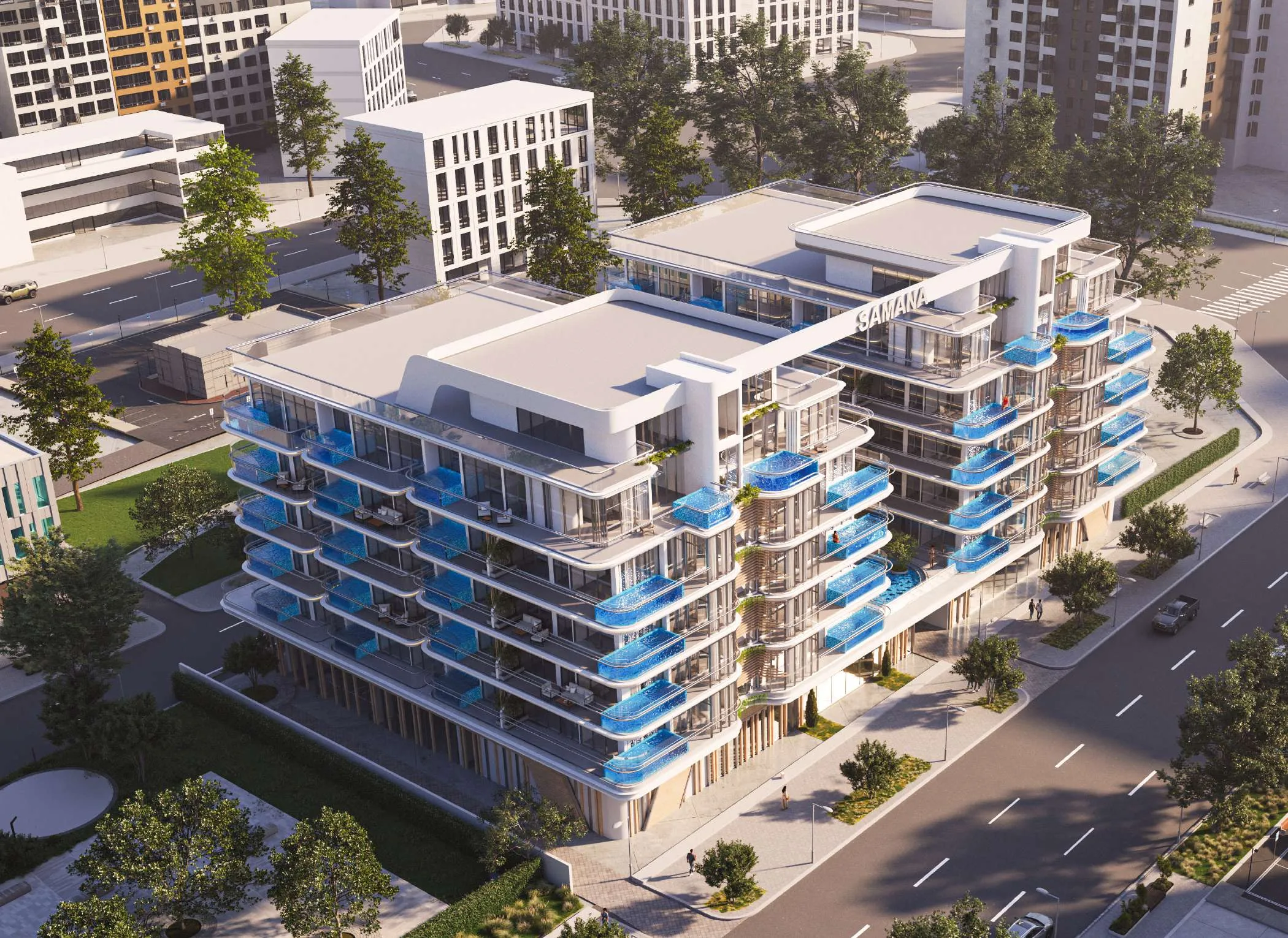Samana Rome сверху среди кварталов Meydan