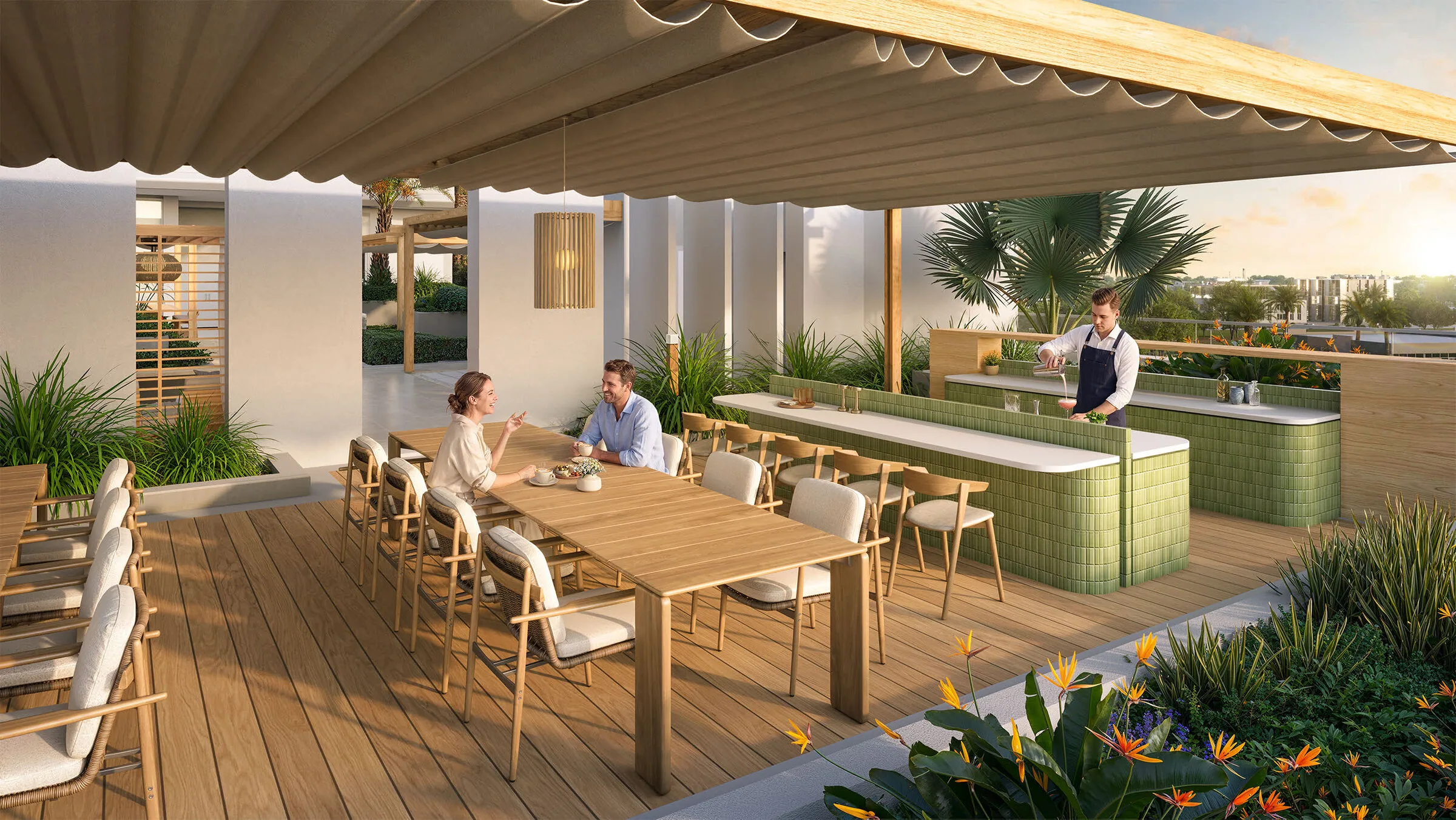 Визуализация: зона барбекю в Sawa Residences