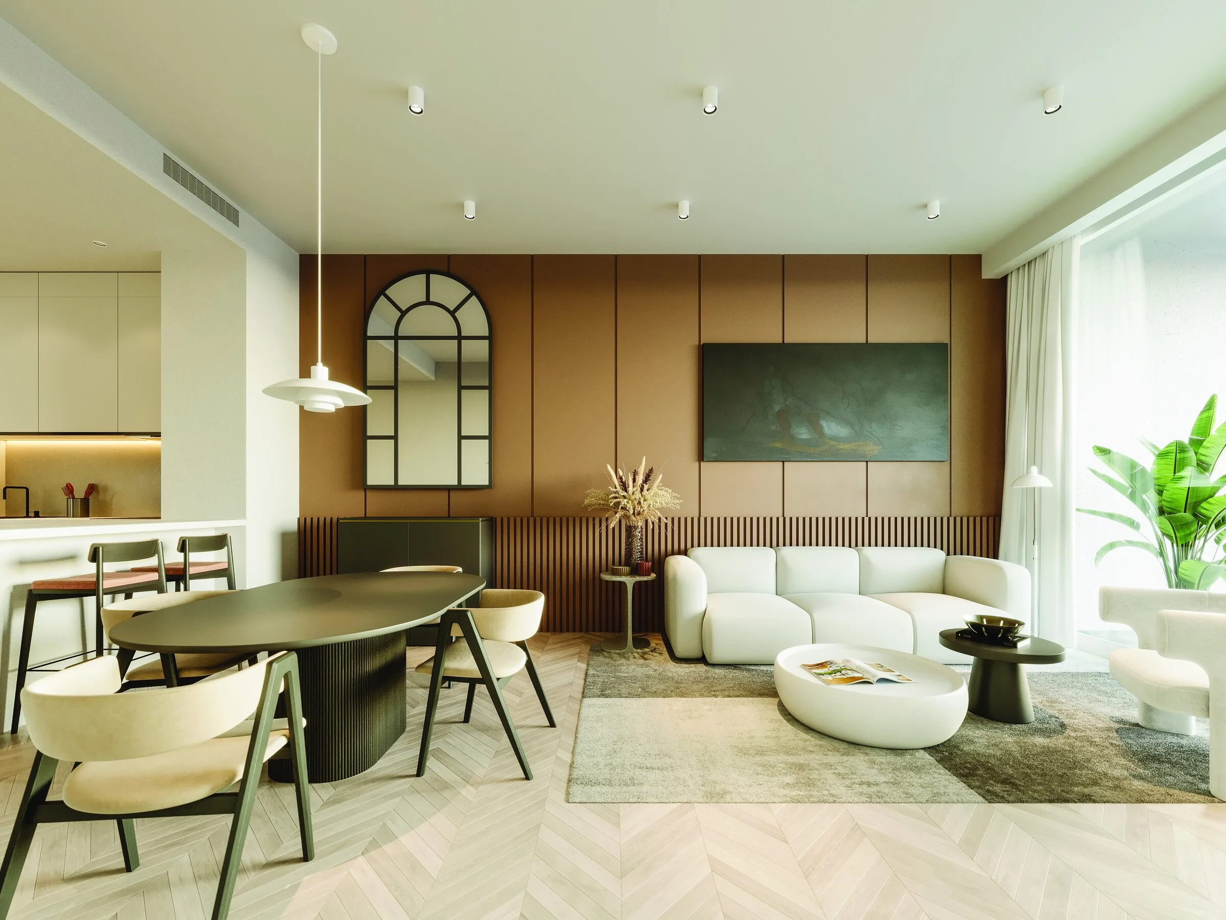Визуализация: гостиная в квартире Sawa Residences