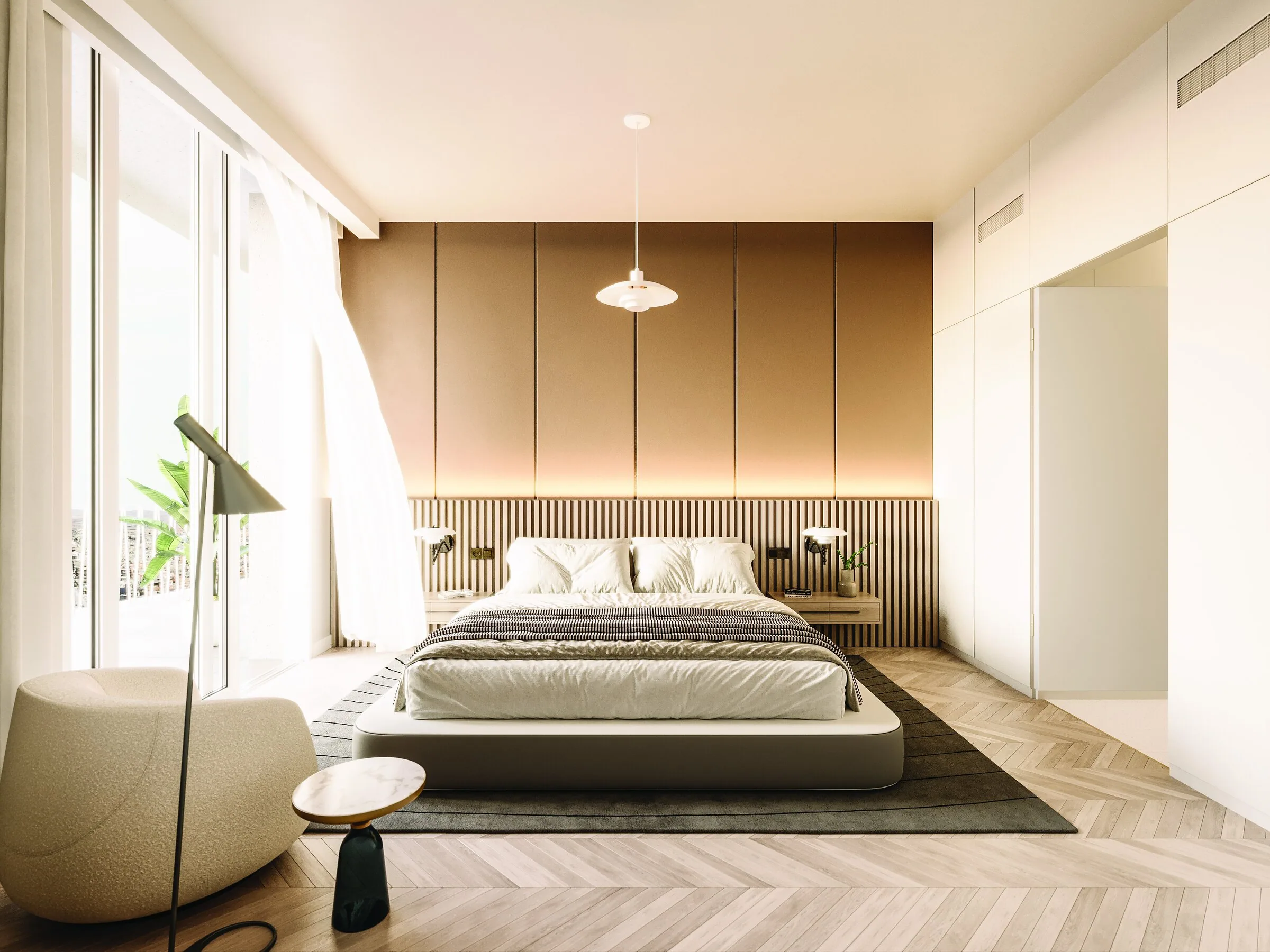 Визуализация: спальня в квартире Sawa Residences