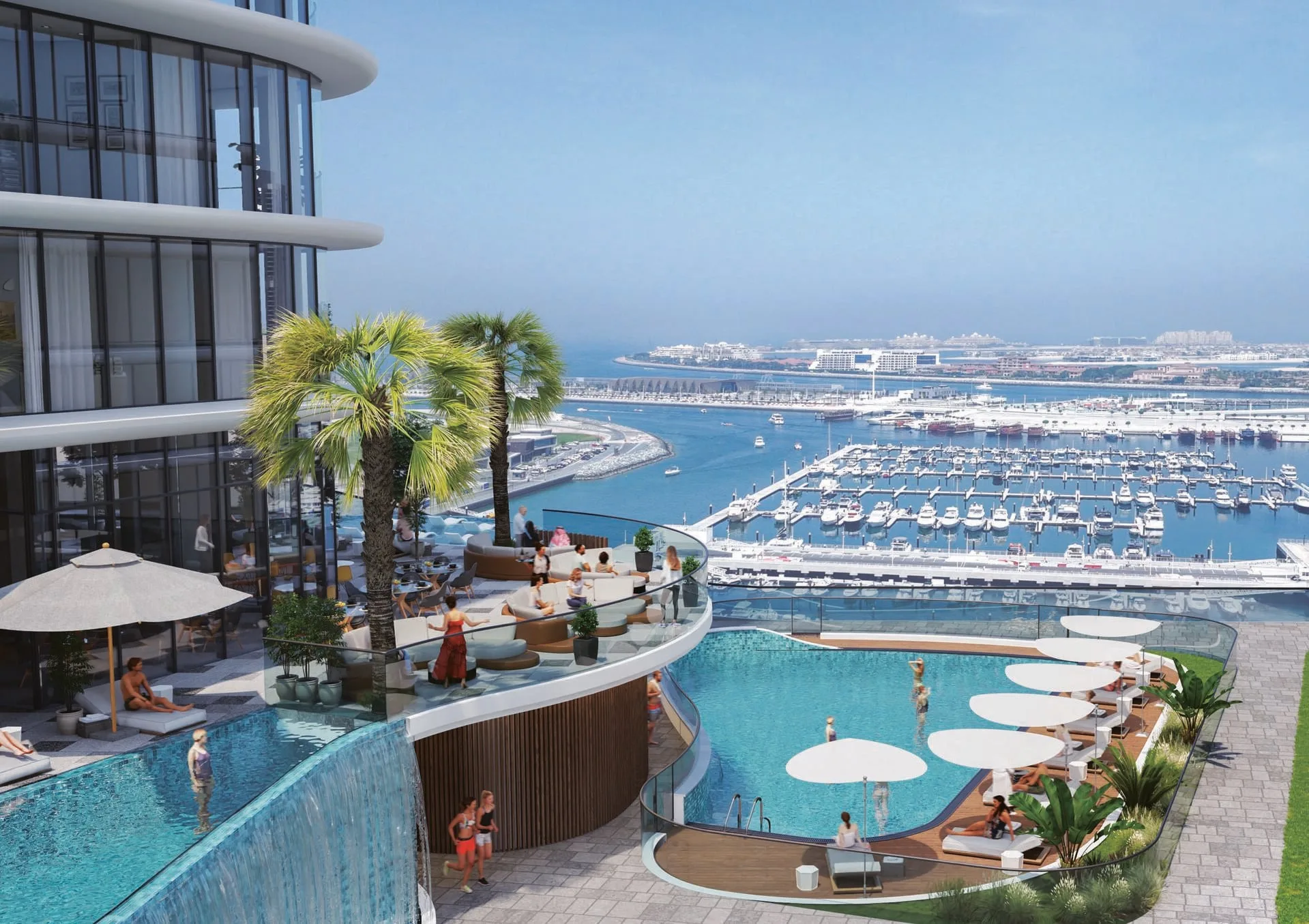 Бассейн SeaHaven над гаванью Dubai Harbour