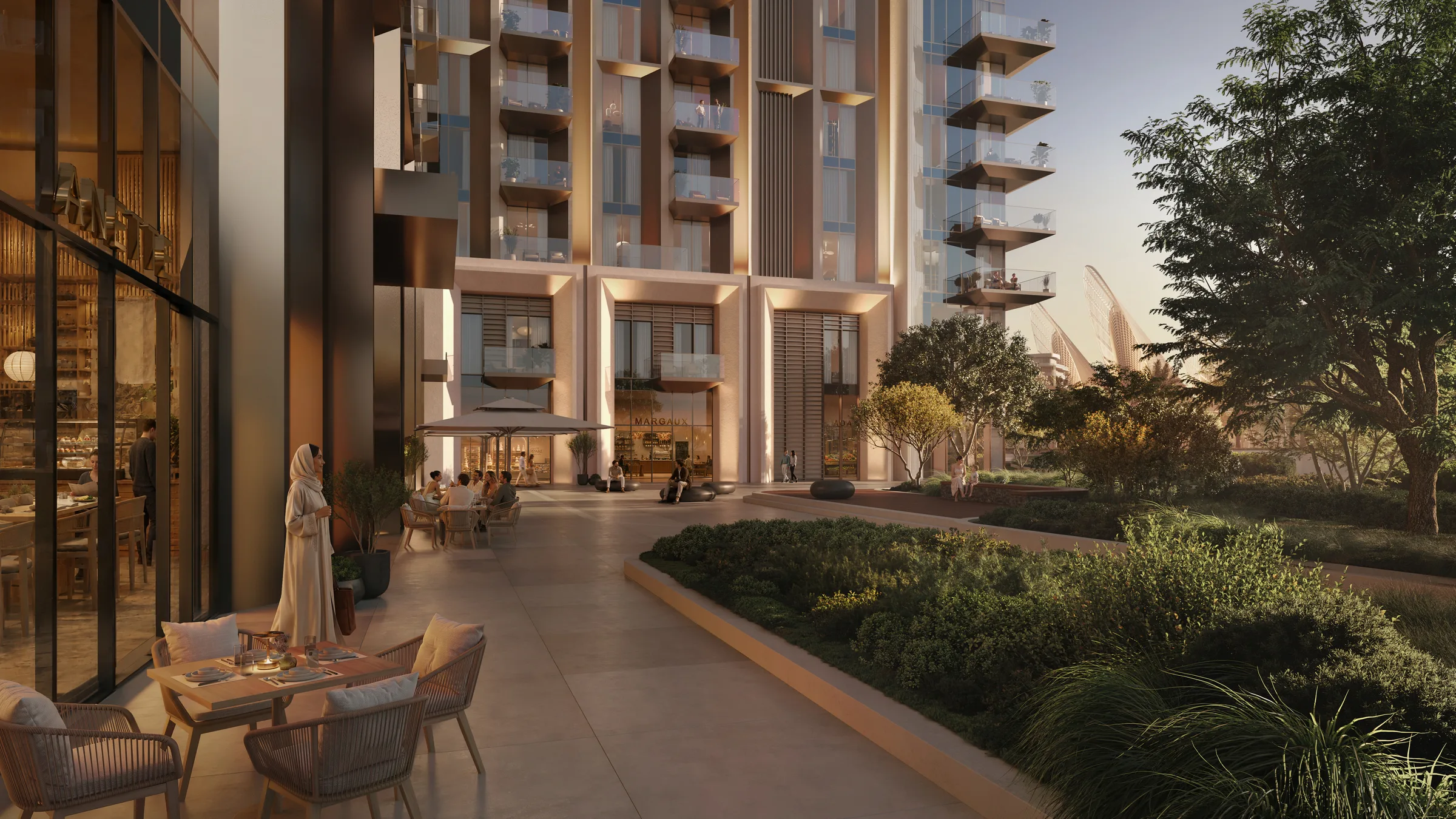 Кафе во дворе Sei Saadiyat