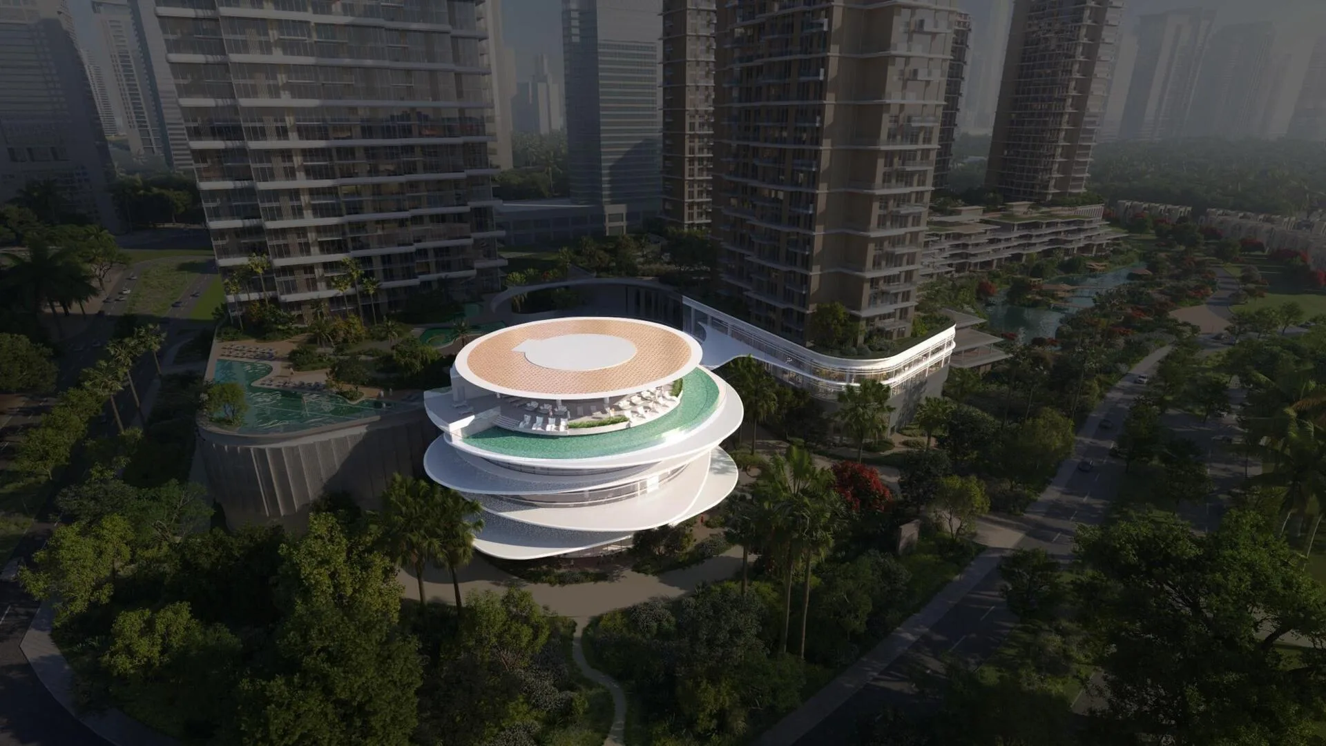 Клуб Serenia Signature Clubhouse в сумерках