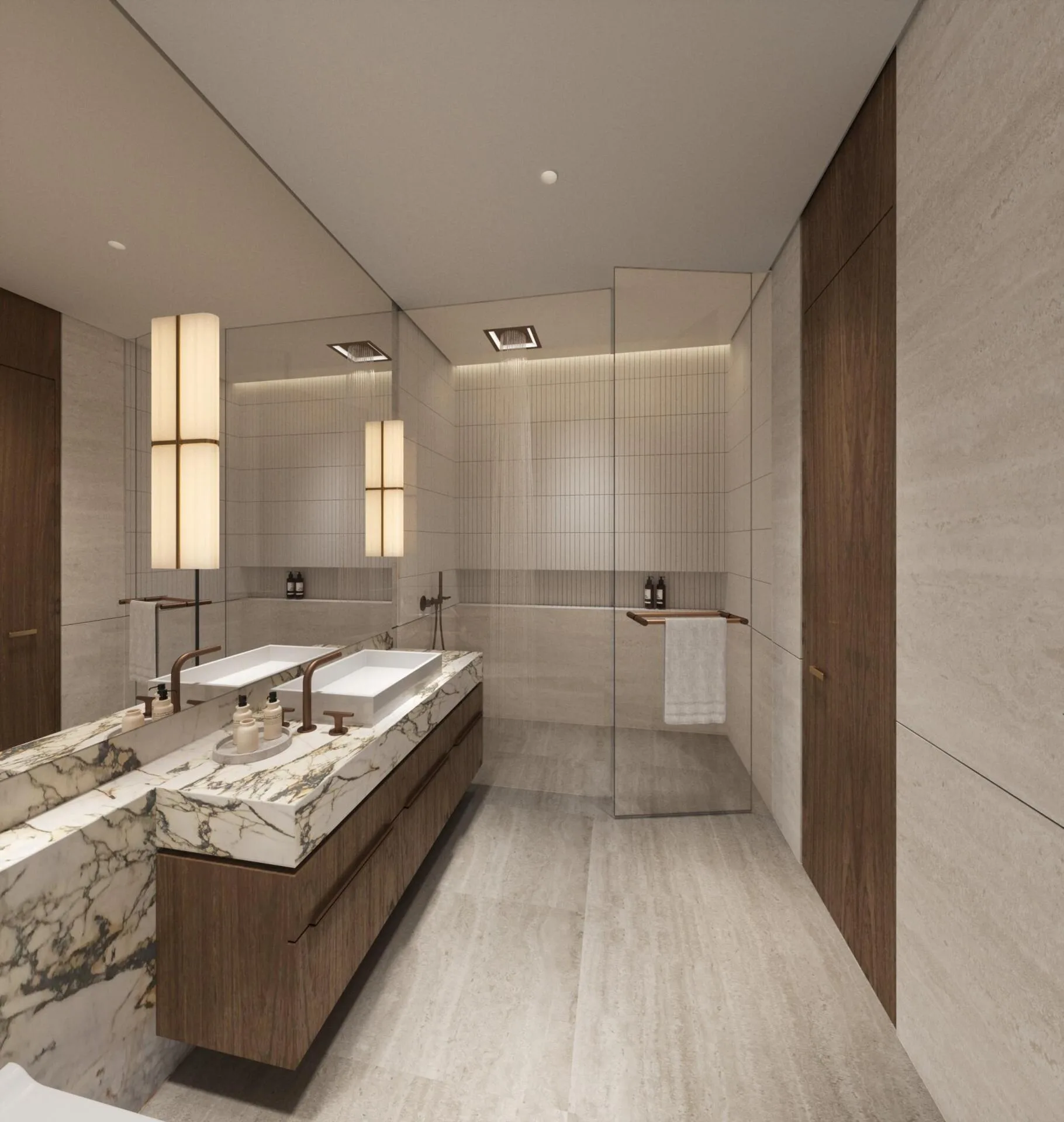 Ванная Sky Villa с мраморной столешницей