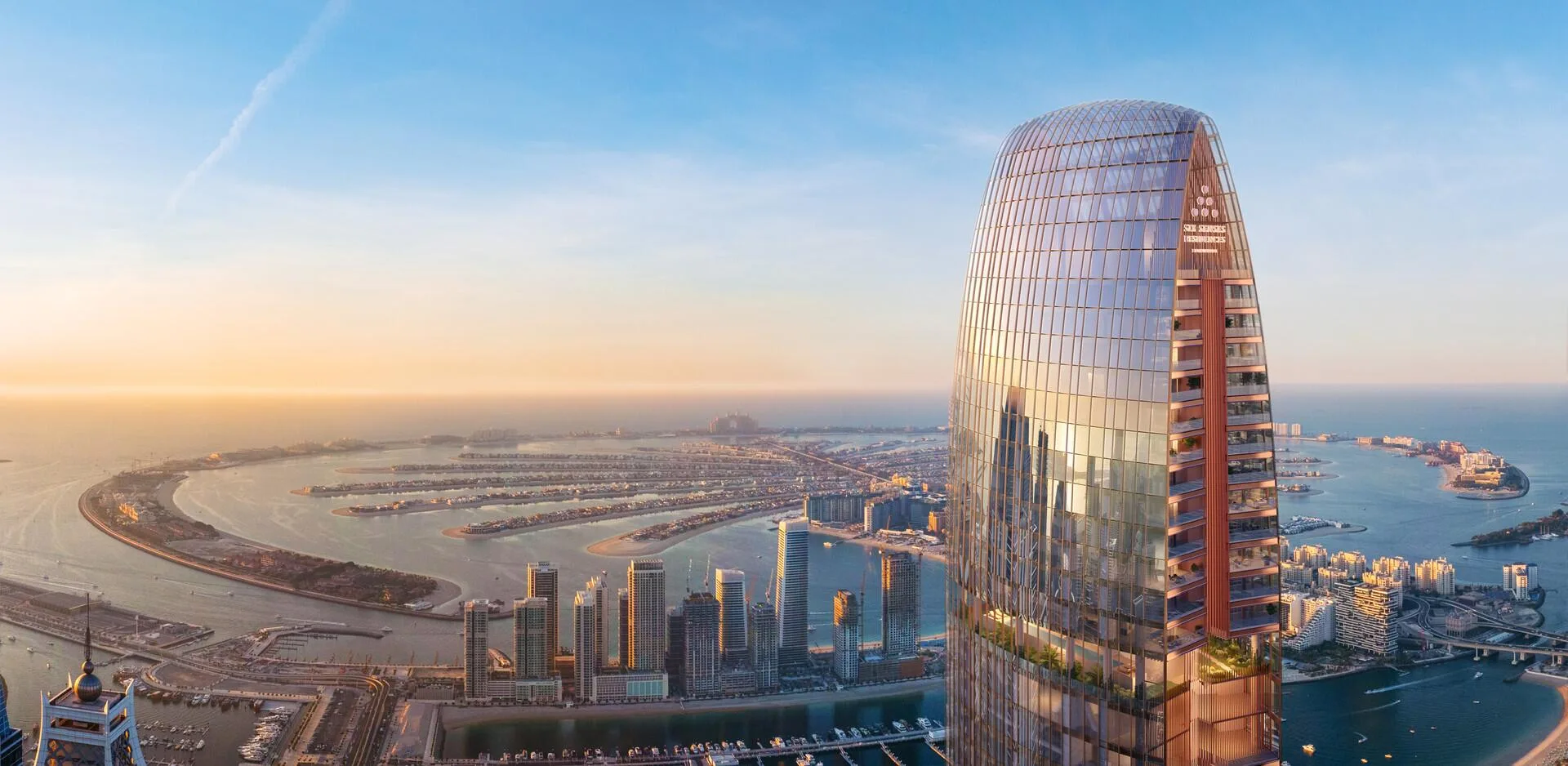 Вершина башни Six Senses Residences и Пальма Джумейра