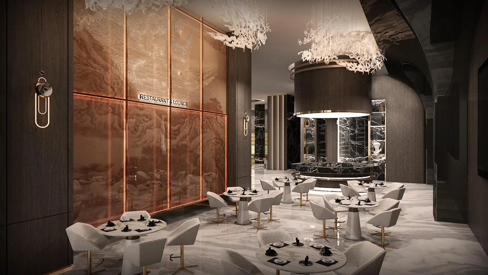 Зал ресторана Sky Suites