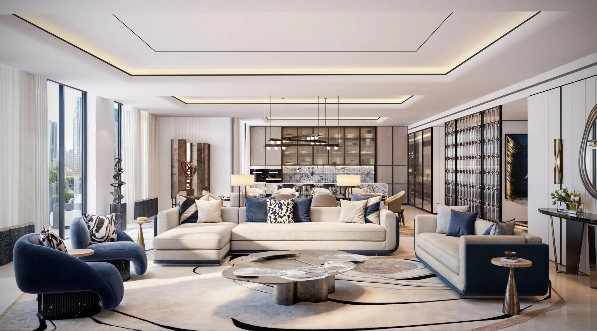 Гостиная в квартире Sofitel Residences