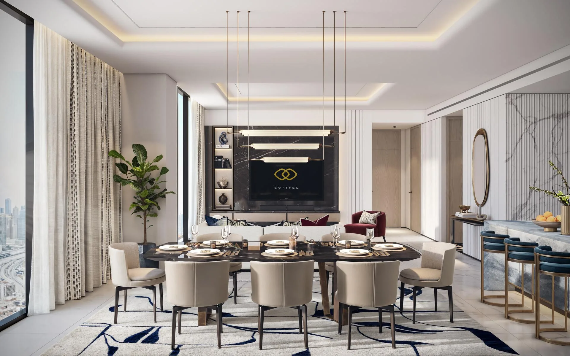 Столовая в квартире Sofitel Residences