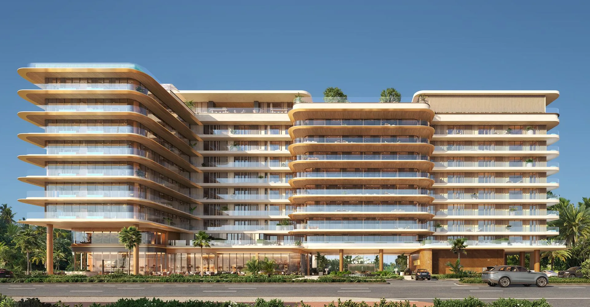 Фасад Soléva Beach Residences днём