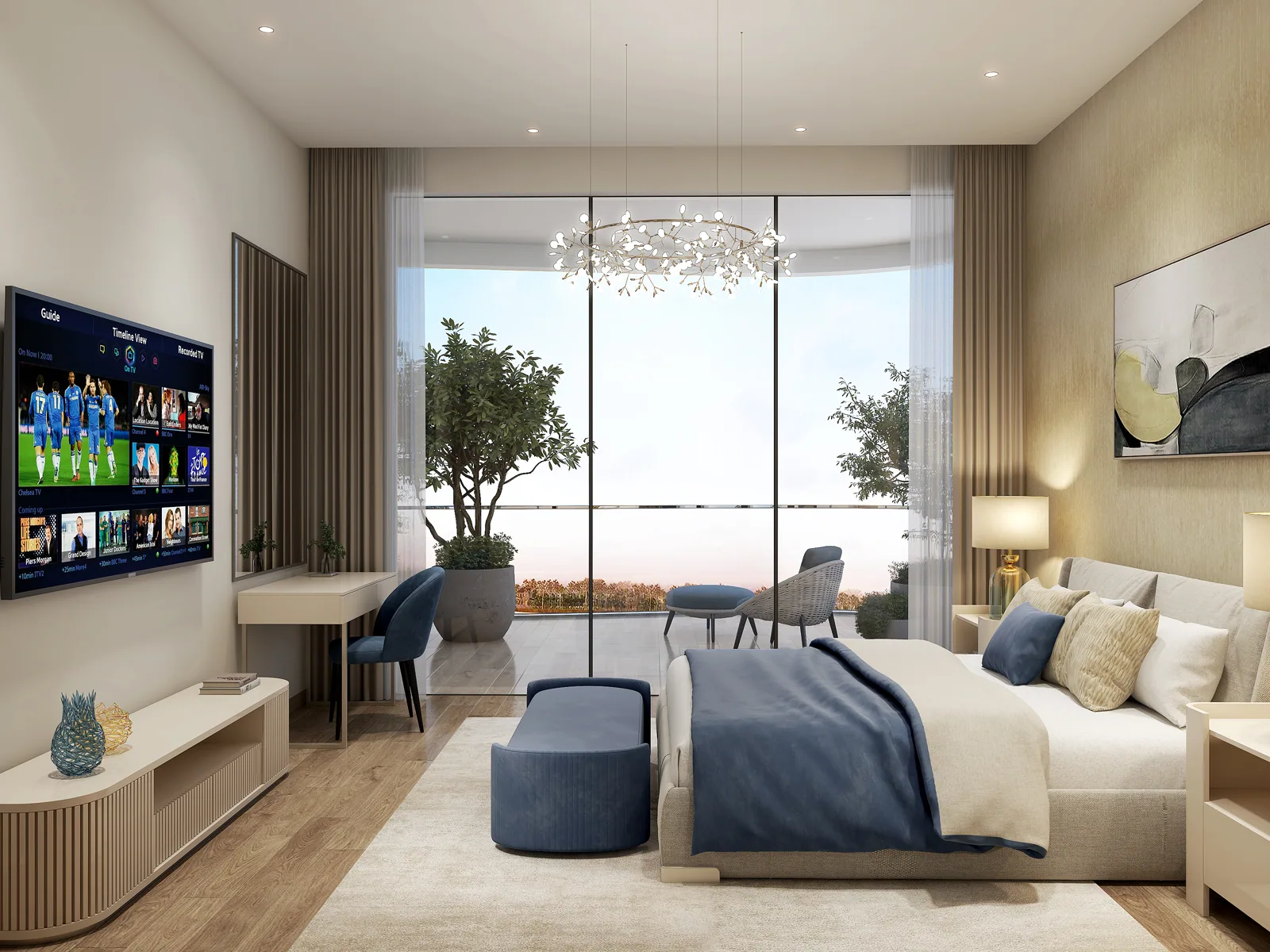 Визуализация: спальня с видом из окна в Sorrento Lagoon Views