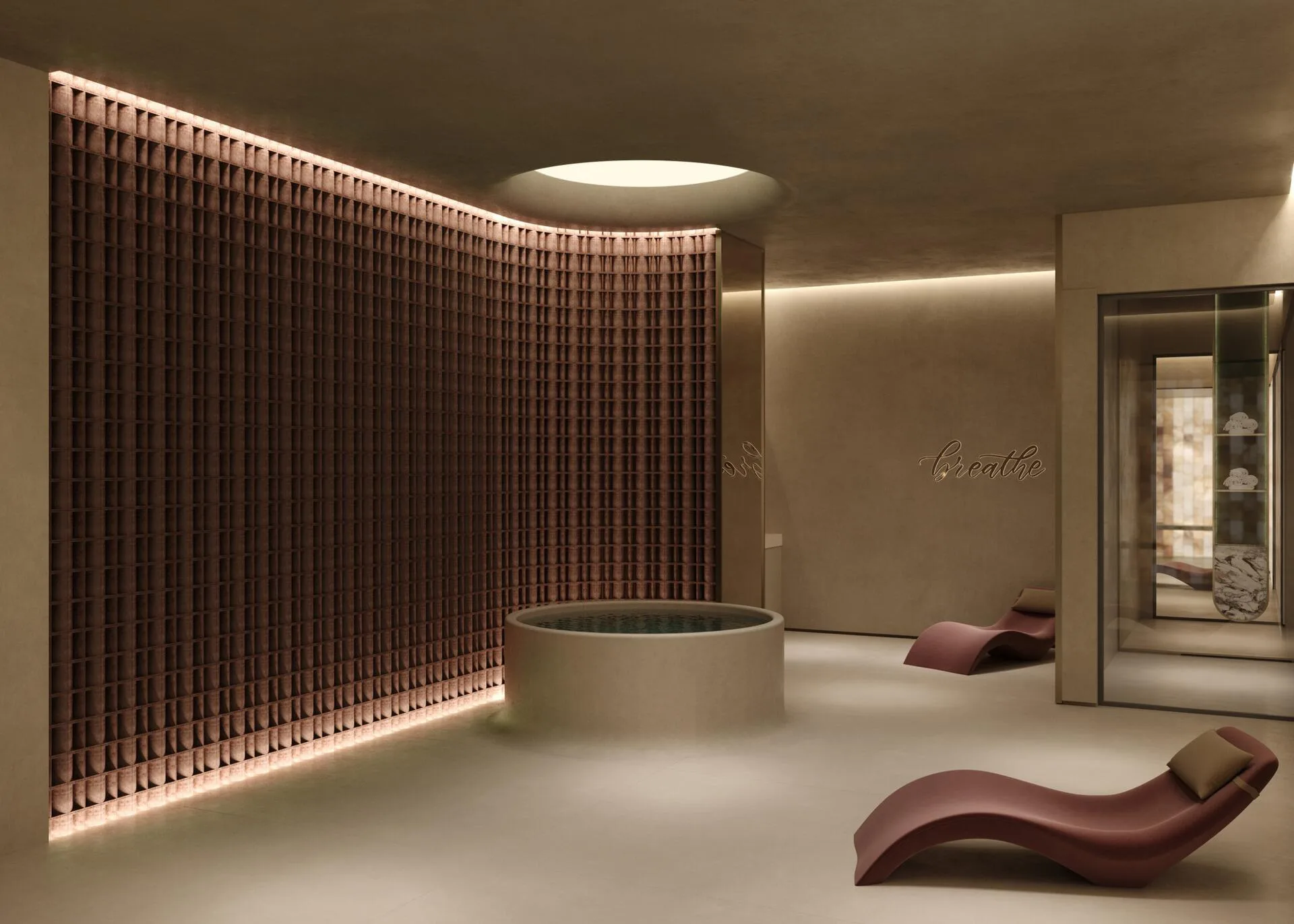 Холодная купель в центре спа The Haven