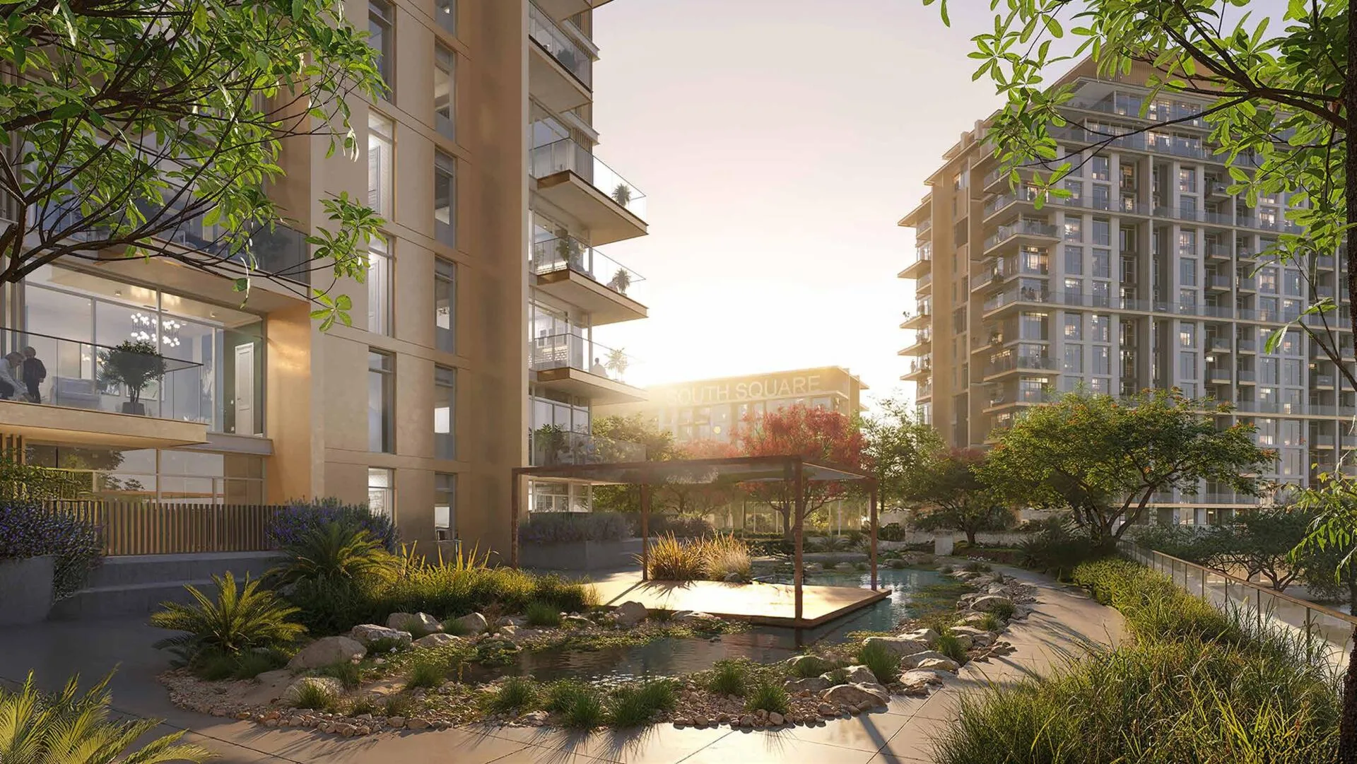 Сад у воды в South Square